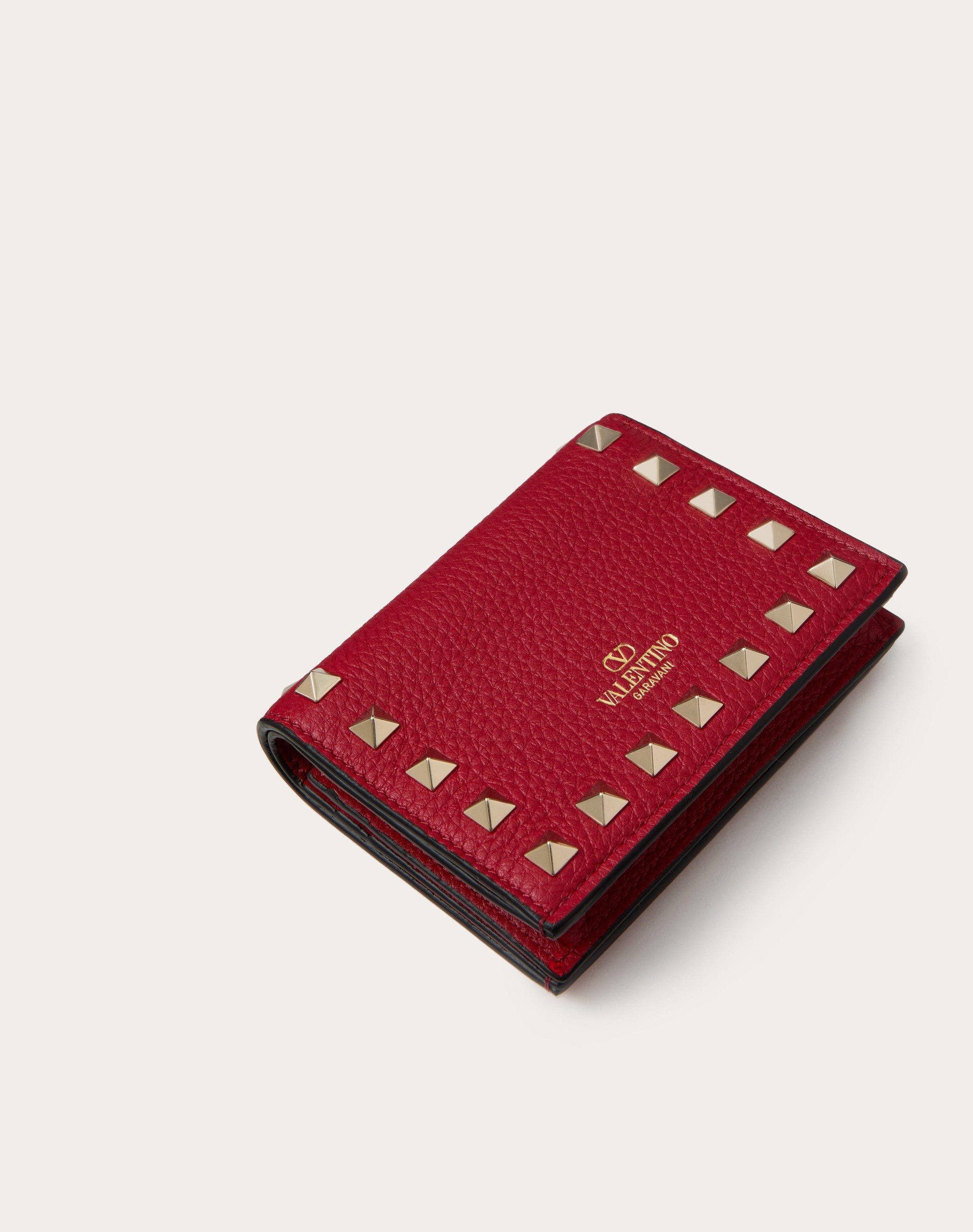 SMALL ROCKSTUD GRAINY CALFSKIN WALLET - 3