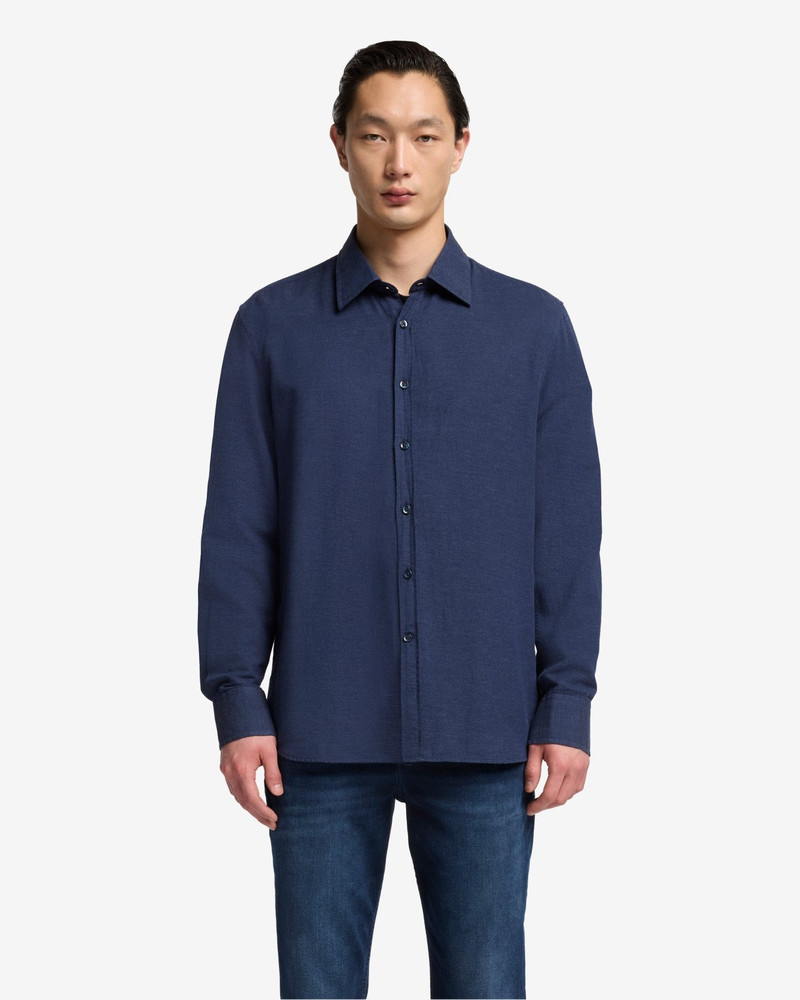 7 For All Mankind Cotton-Cashmere Button Up Shirt in Navy outlook