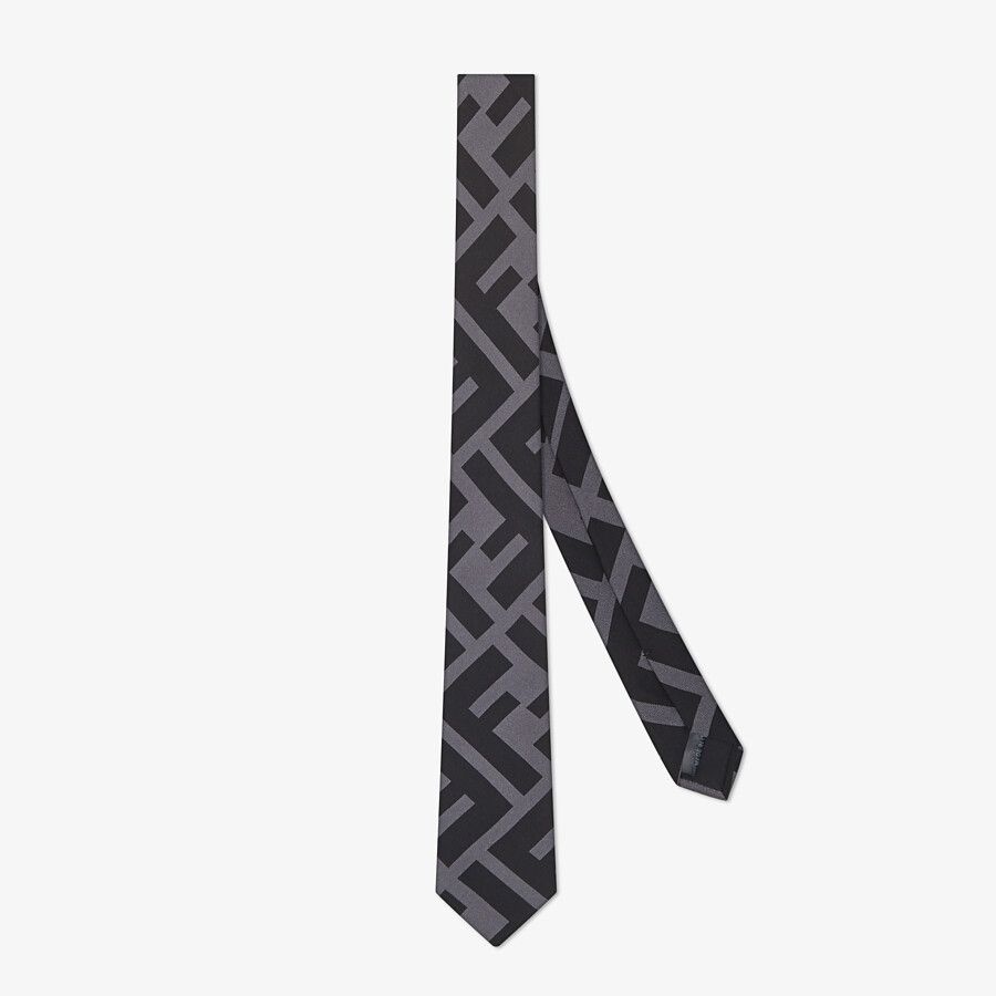 Black silk tie - 1