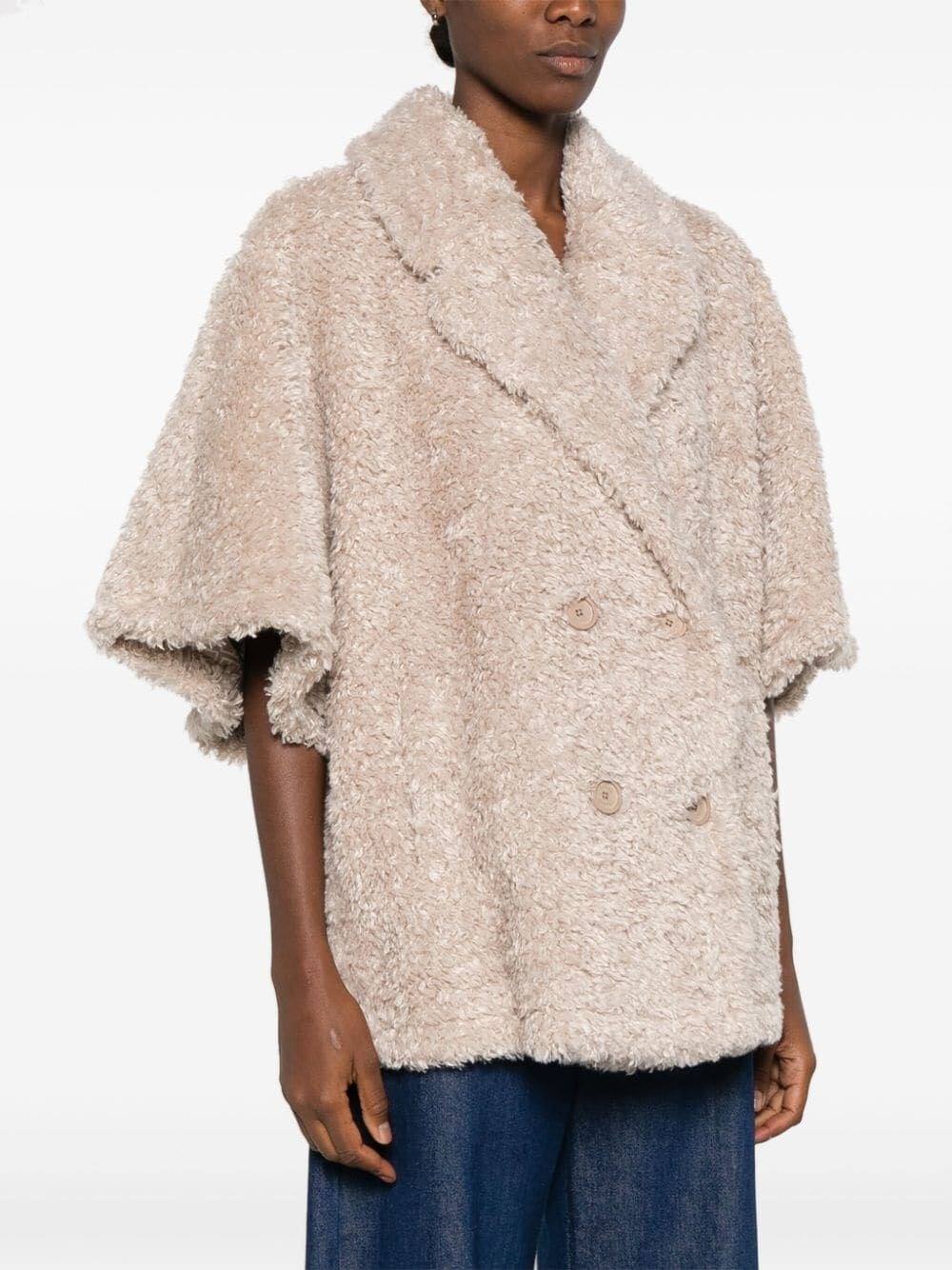 Curly Faux Fur Cape - 3