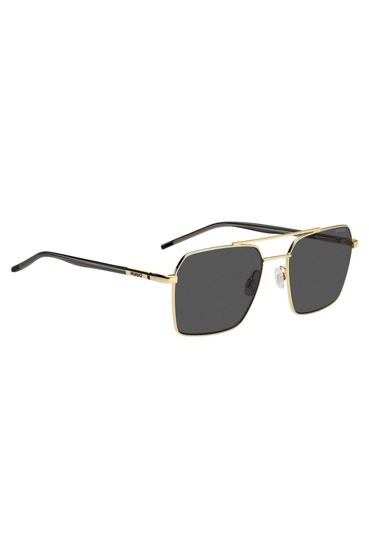 DOUBLE-BRIDGE SUNGLASSES IN GOLD AND BLACK TONES - 4