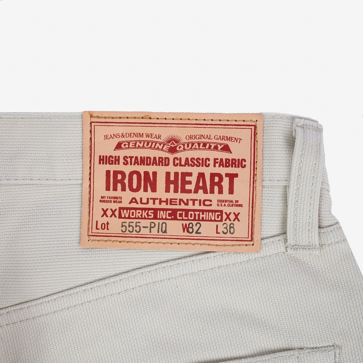 IH-555-PIQ 14oz Cotton Piqué Super Slim Cut Jeans - Ecru - 7