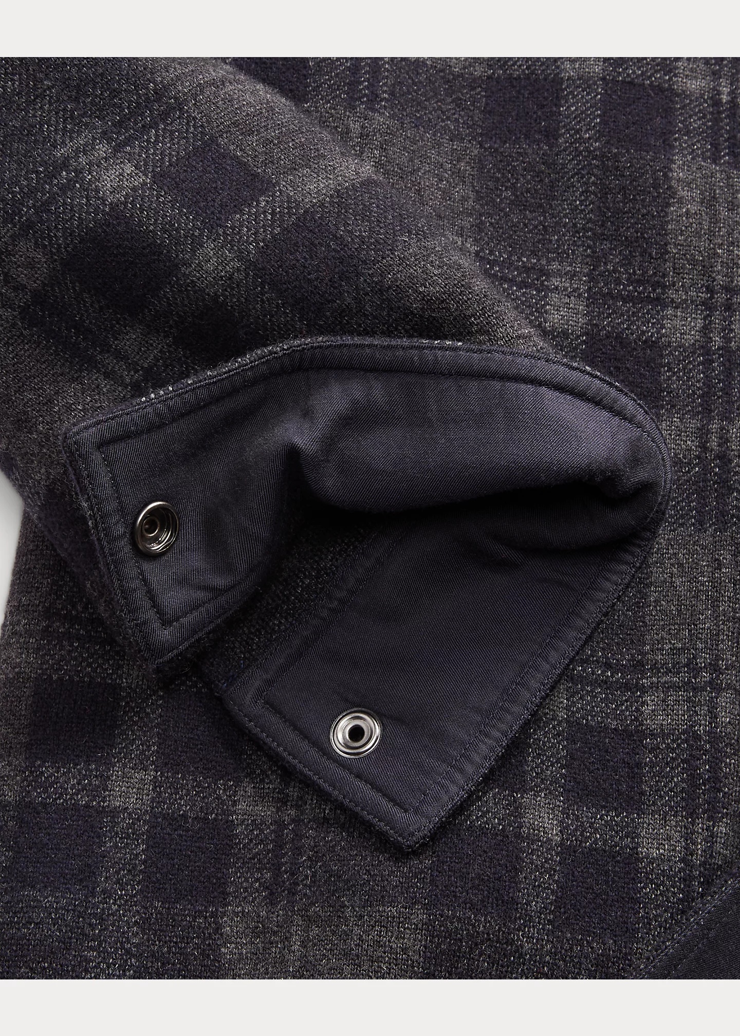 Plaid Wool Workshirt Sweater - 5