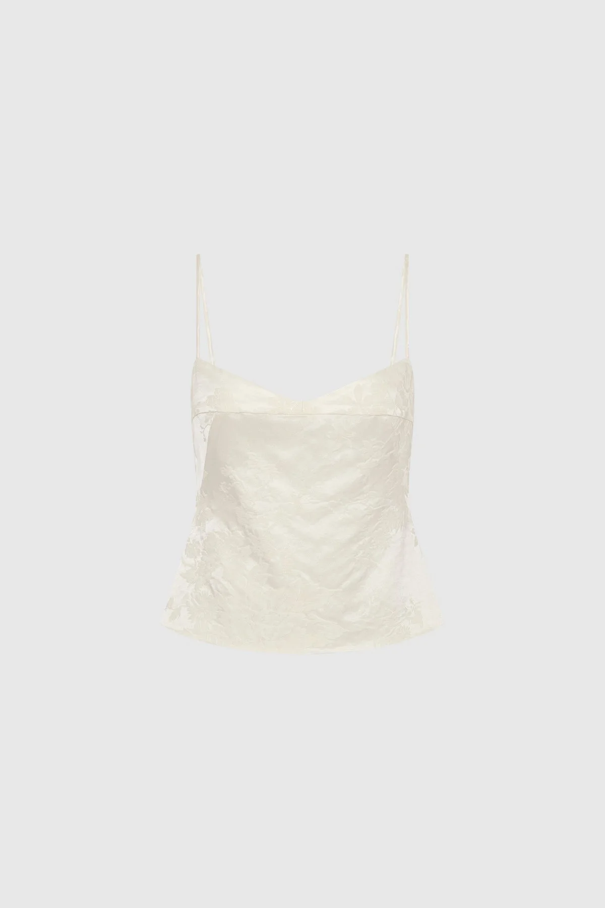 Silk Wool Jacquard Cami - Talco - 1