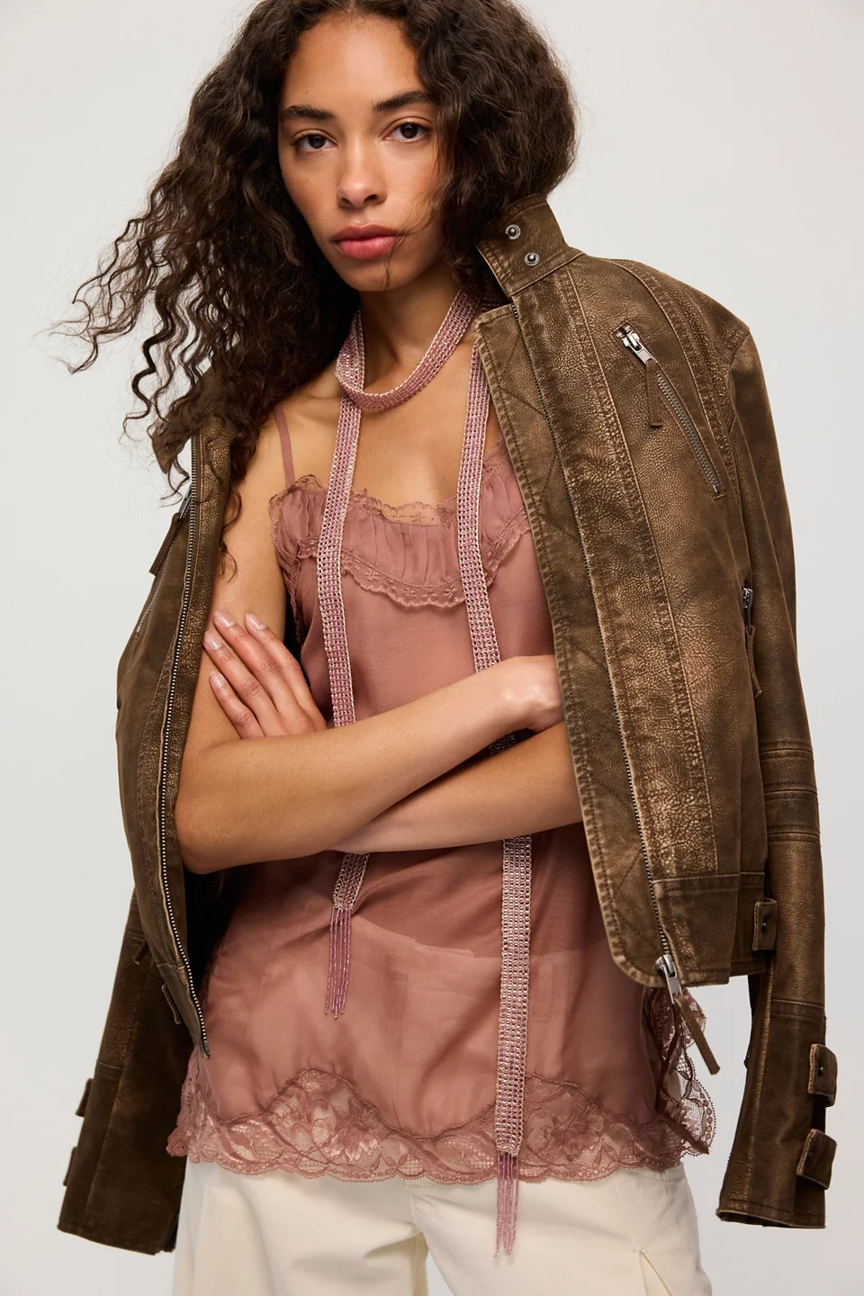 Lola Embellished Skinny Scarf - 1