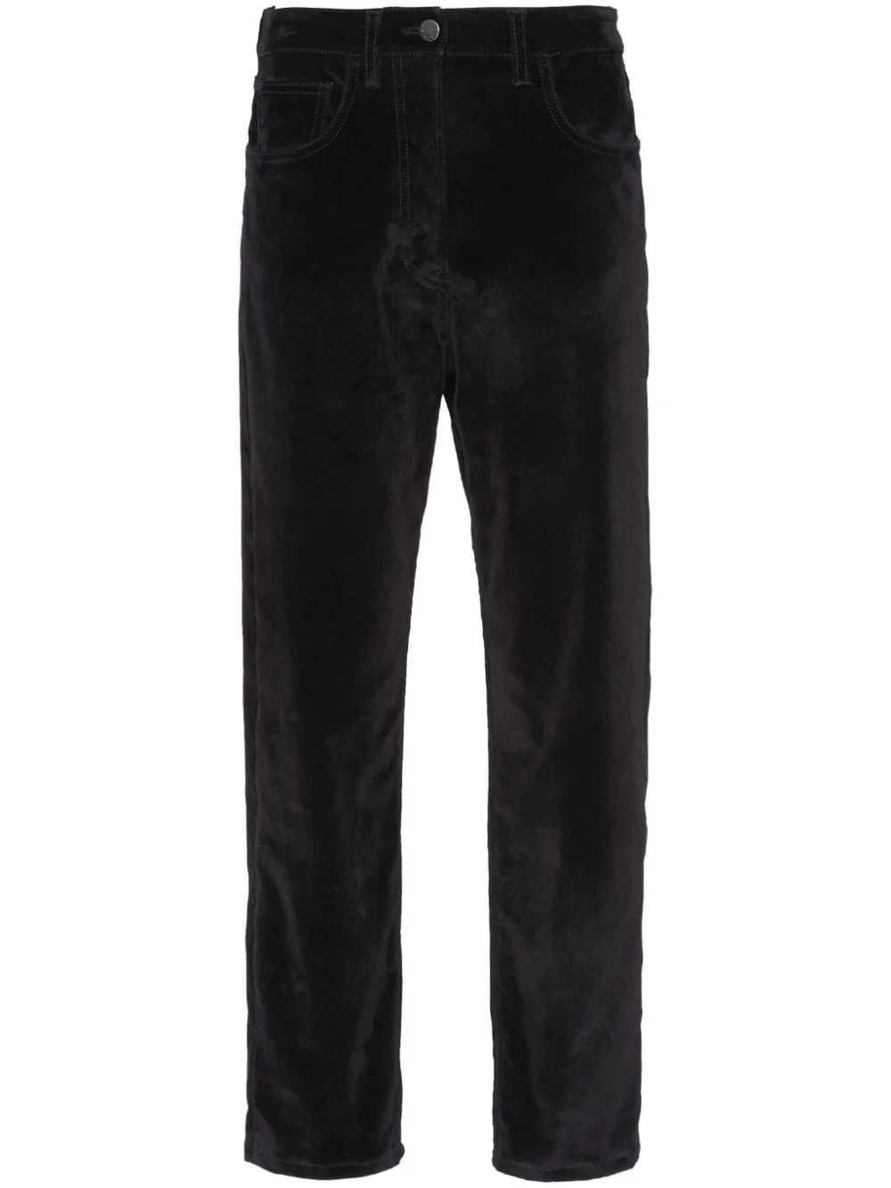 velvet-effect straight-leg jeans - 1