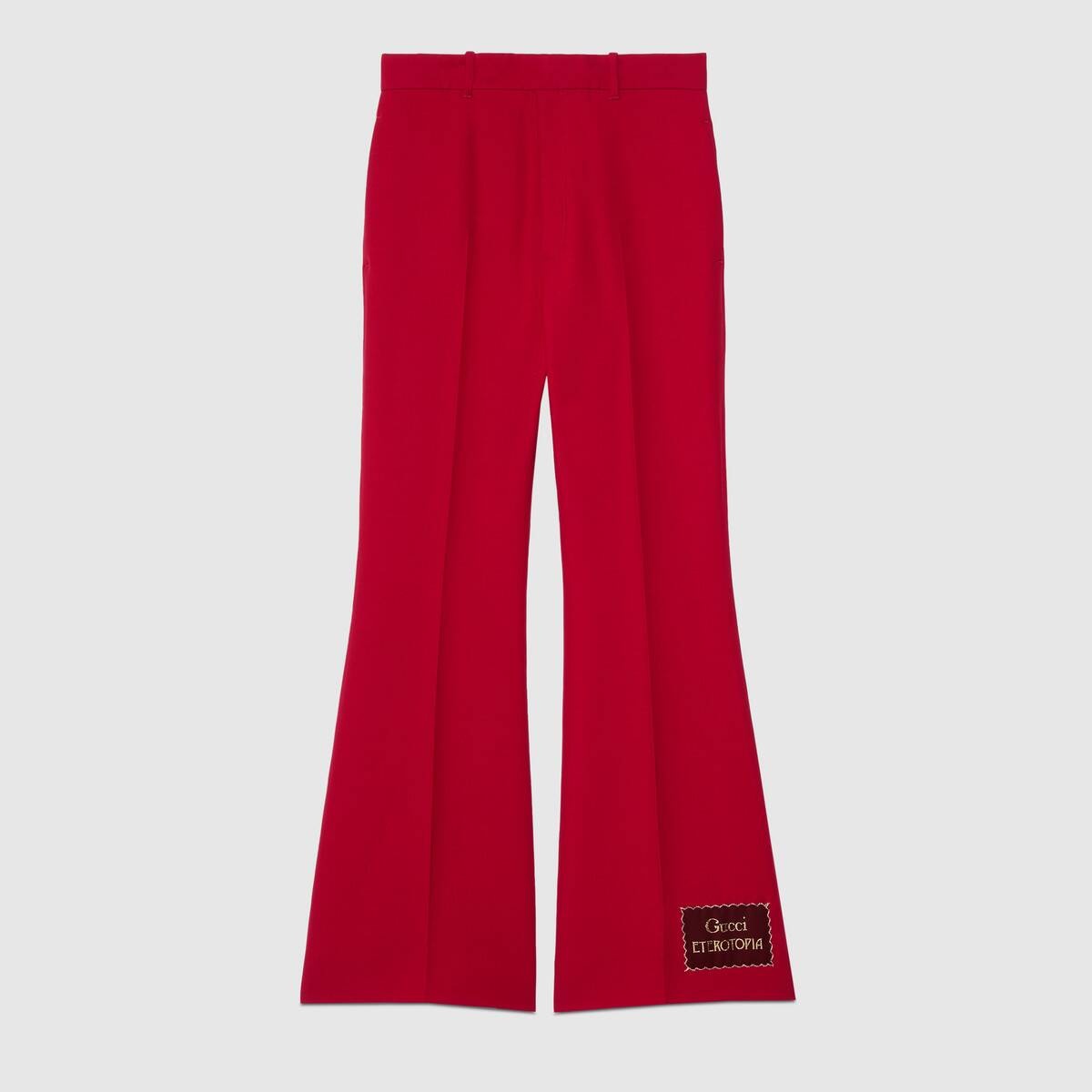 Wool silk flare pant with Gucci Eterotopia - 1