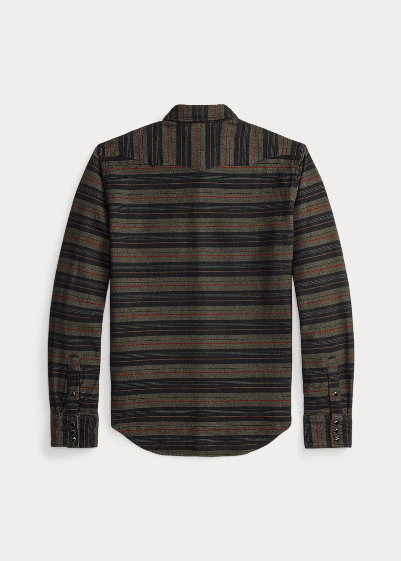 RRL by Ralph Lauren Slim Fit Plaid Twill Western Shirt outlook