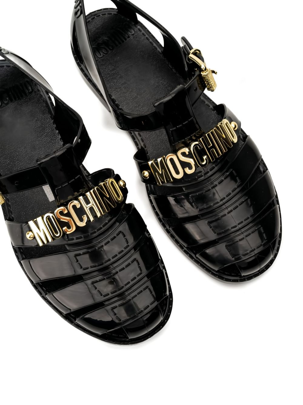 logo-plaque buckle sandals - 3