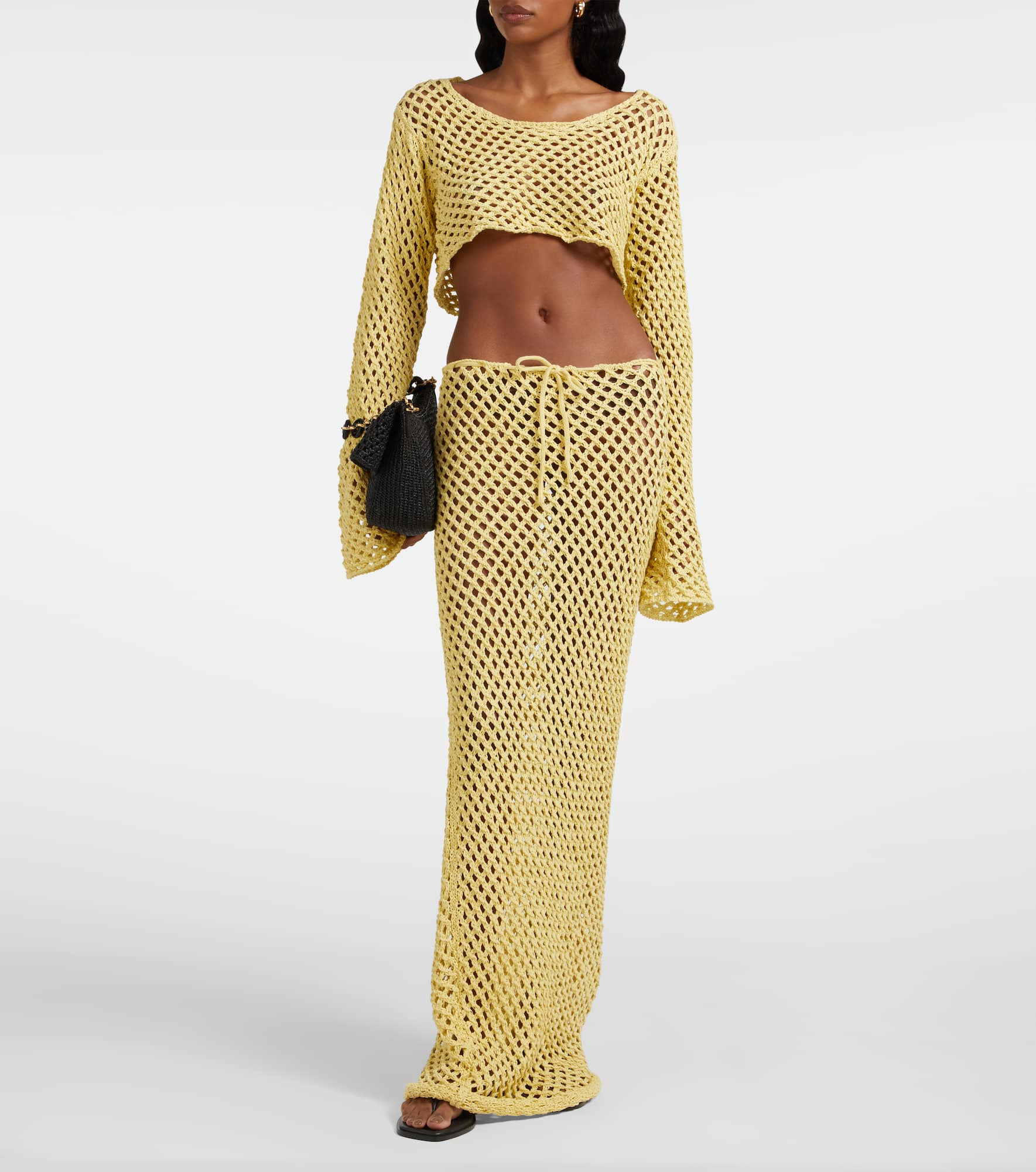 Magen crochet cotton-blend crop top - 2