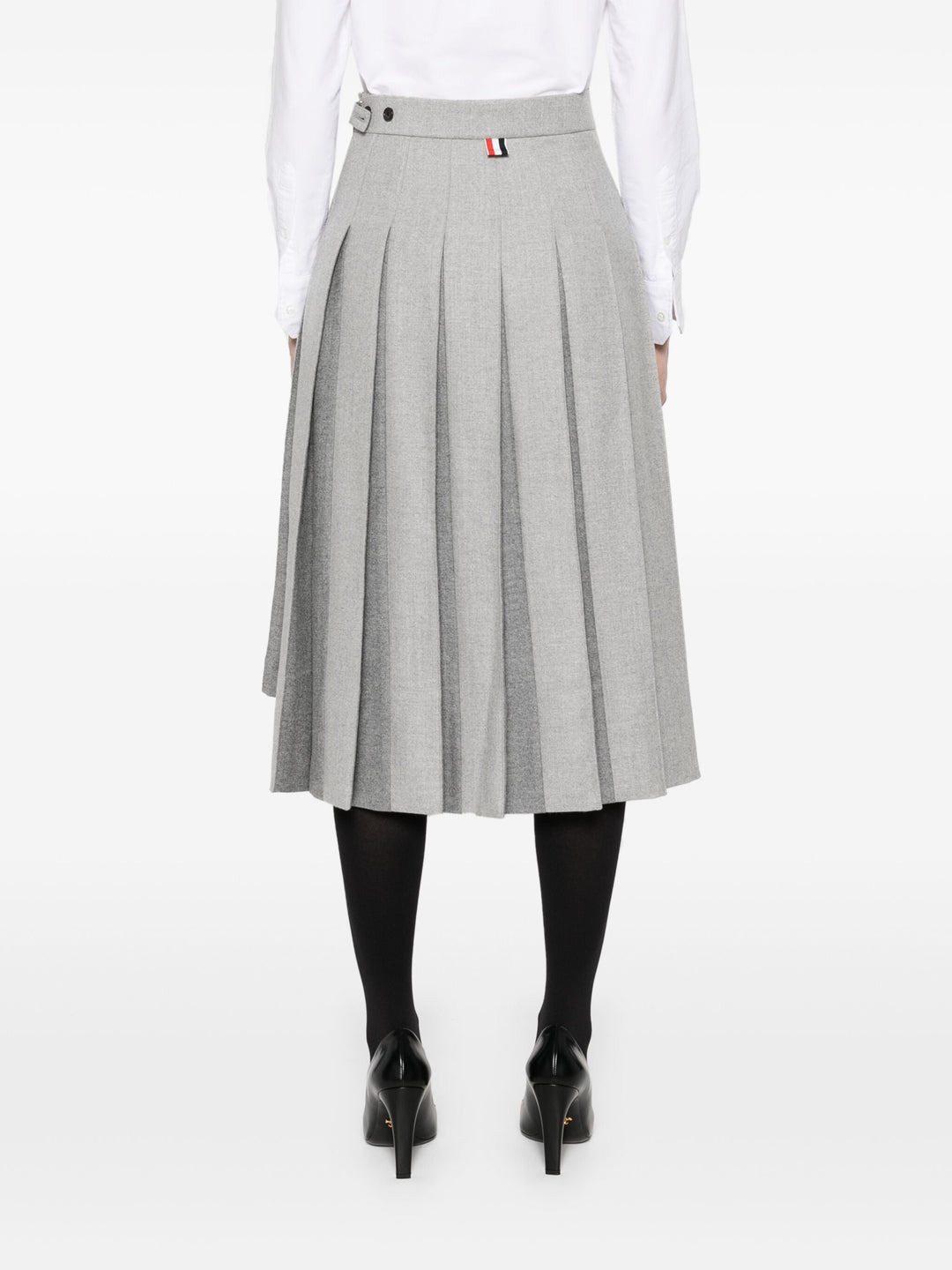 Wool Flannel Pleated Skirt - 4