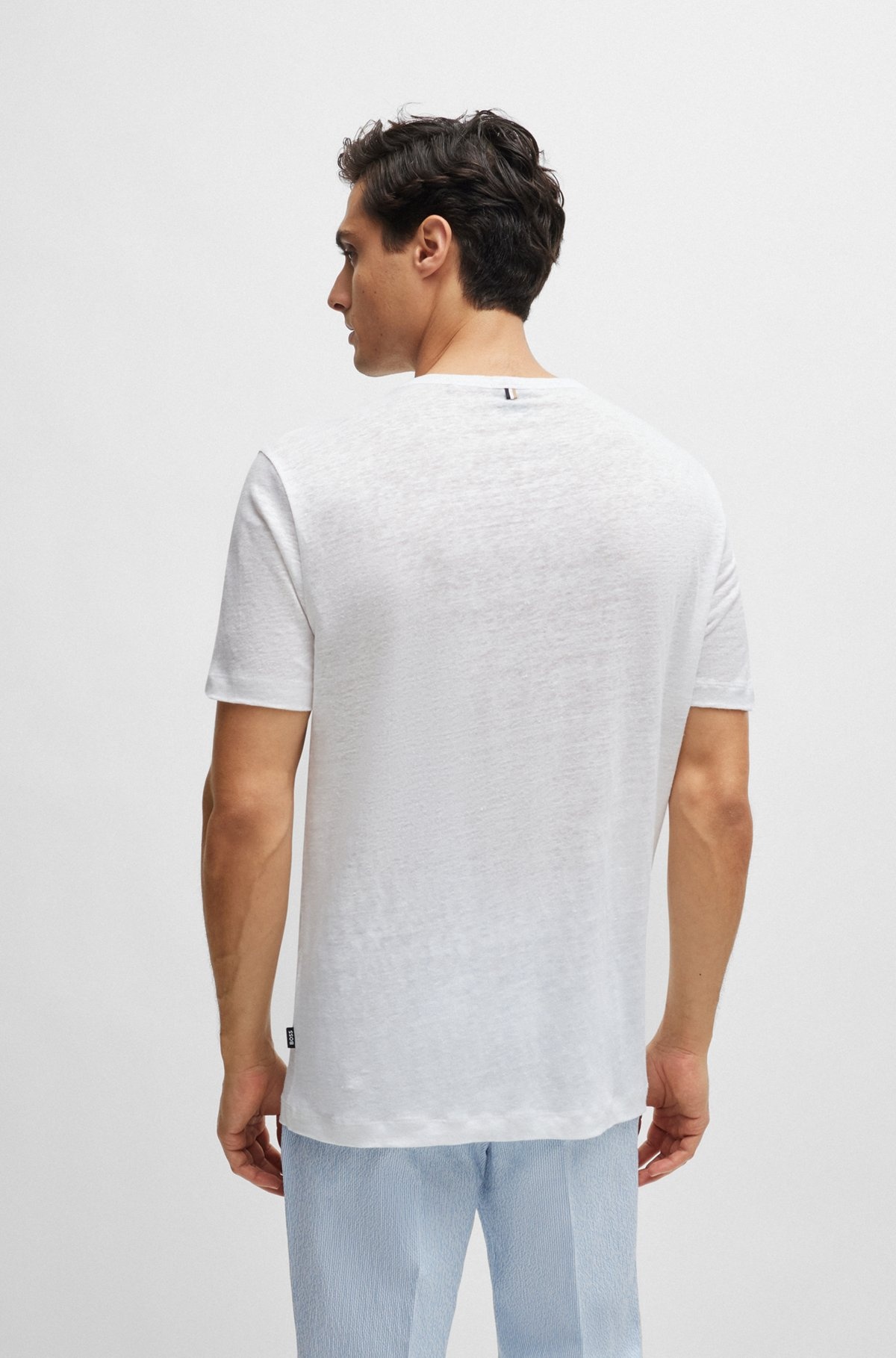 REGULAR-FIT T-SHIRT IN LINEN - 5