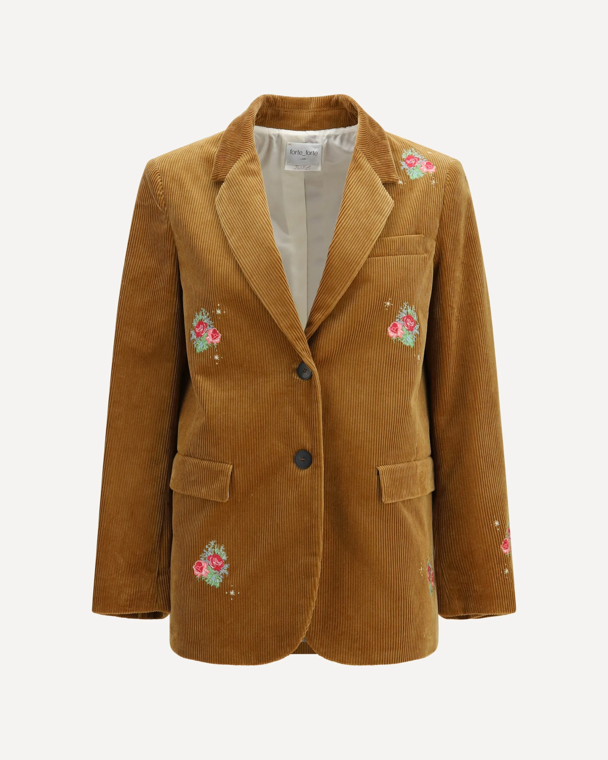 Bouquet velvet single-breasted Jacket with embroidery - 1