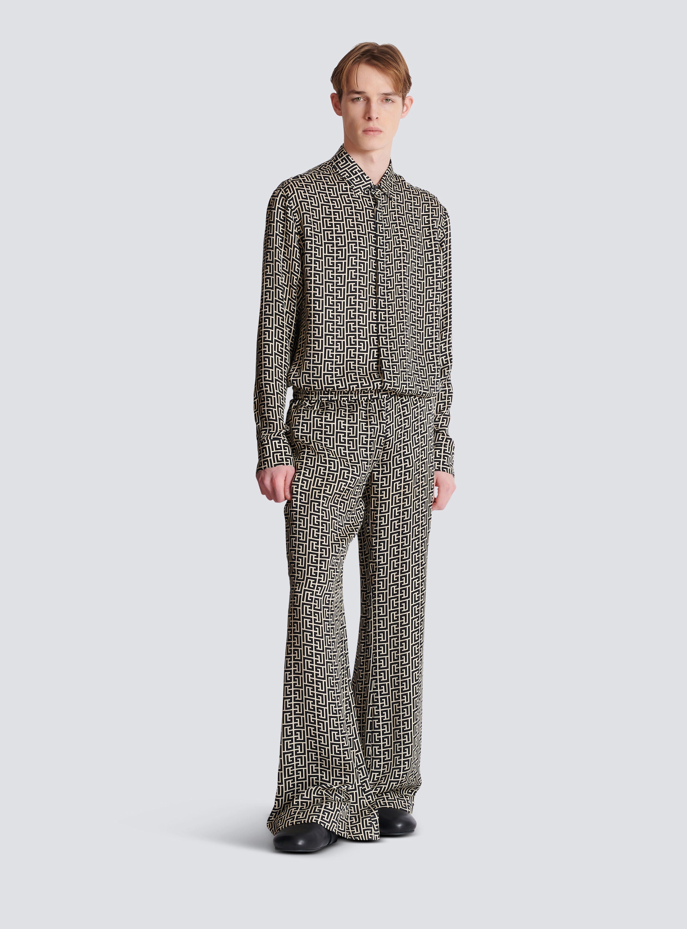 Monogrammed flowing trousers - 2