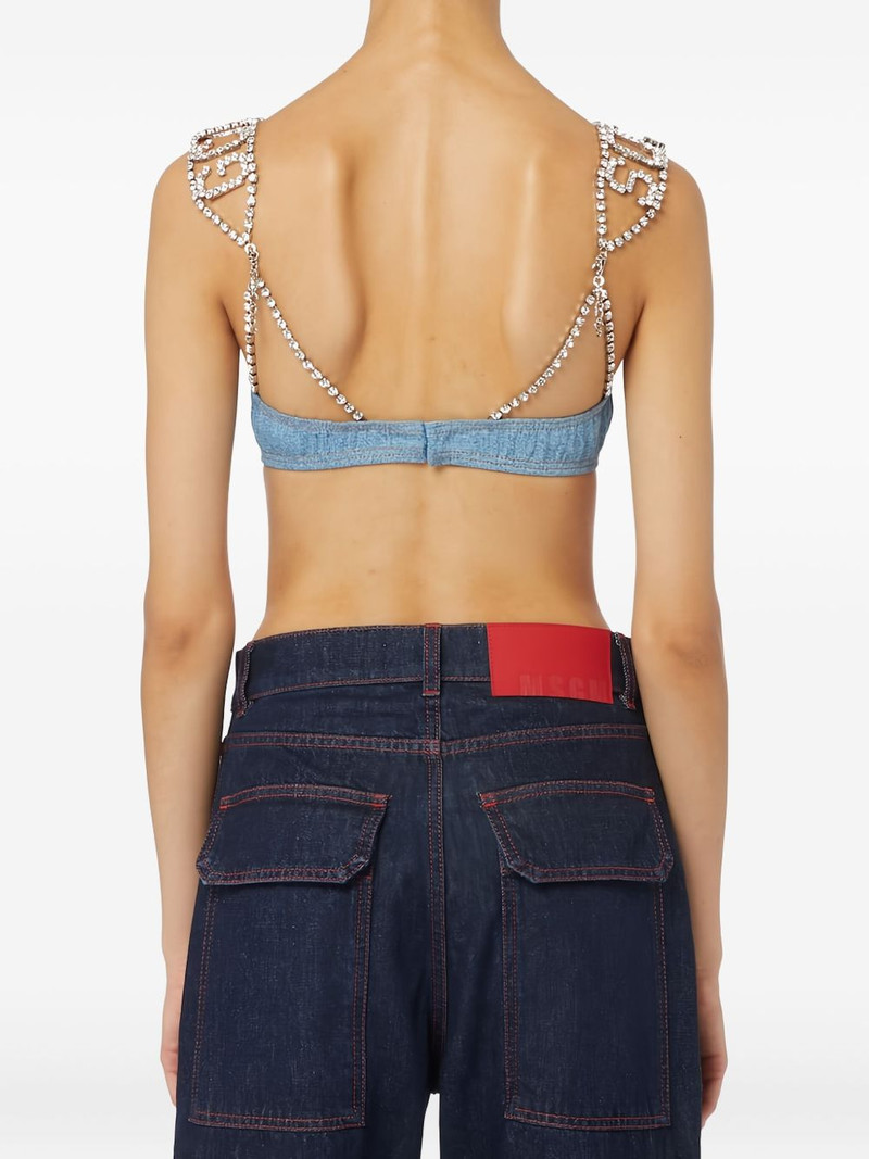 GCDS bling denim top outlook