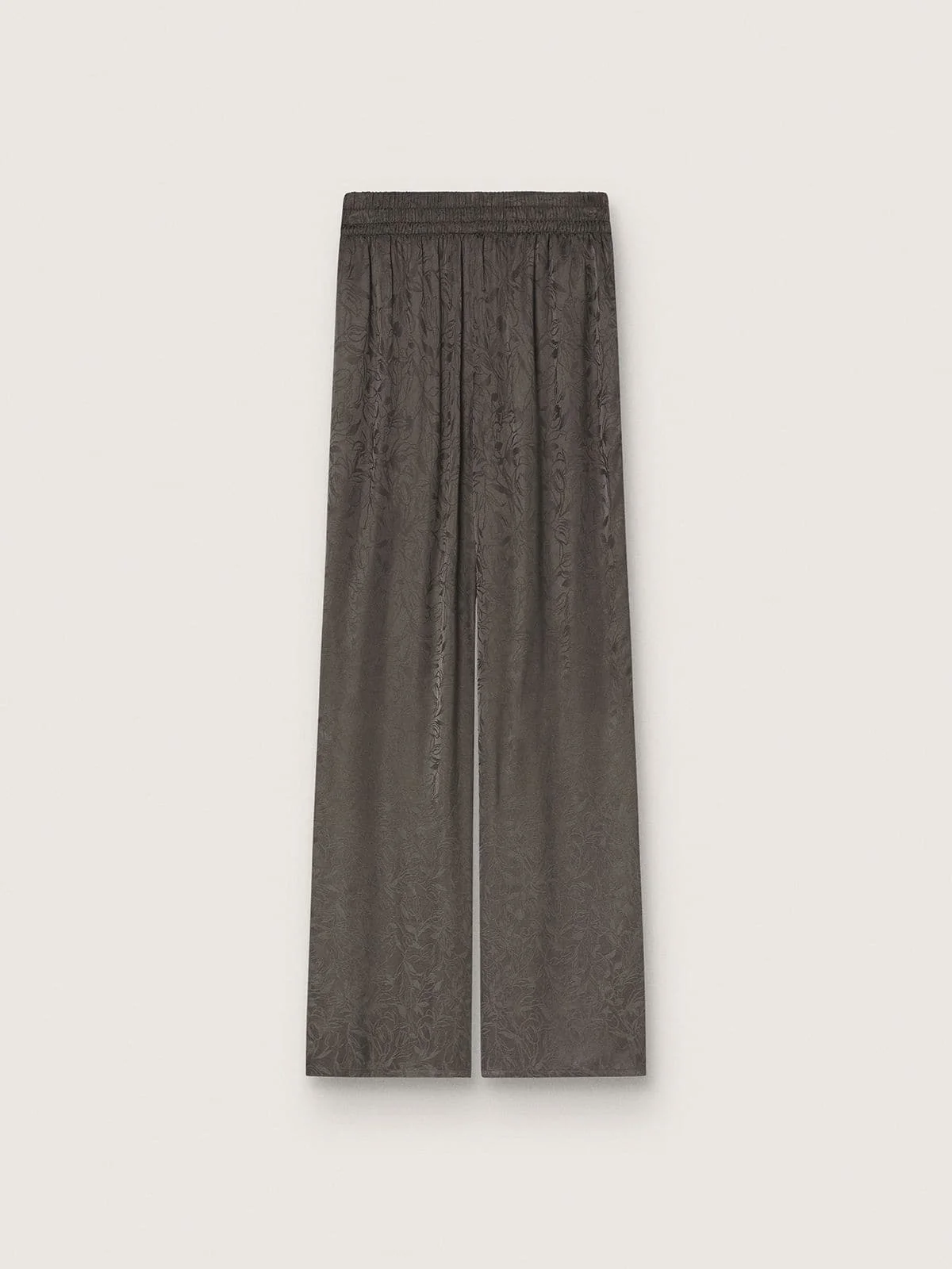 Women's pants in black jacquard satin - 1