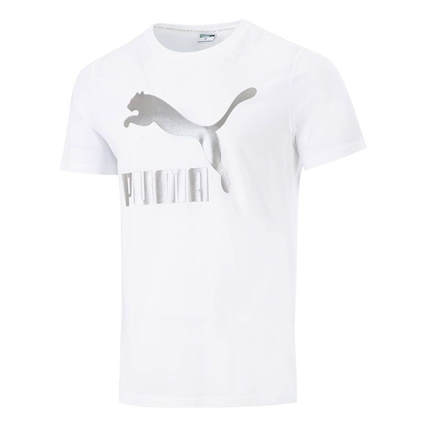 PUMA Athleisure Casual Sports Logo Printing Short Sleeve White 532280-52 - 1