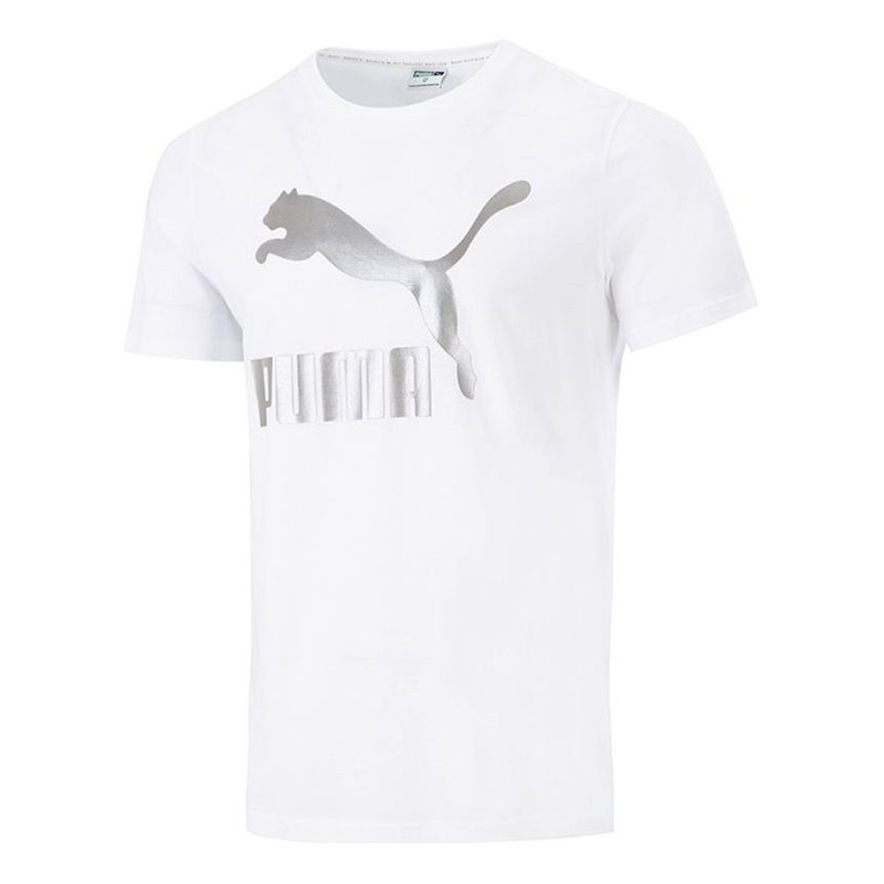 PUMA Athleisure 캐주얼 스포츠 로고 인쇄 짧은 소매 백색 532280-52 - 1
