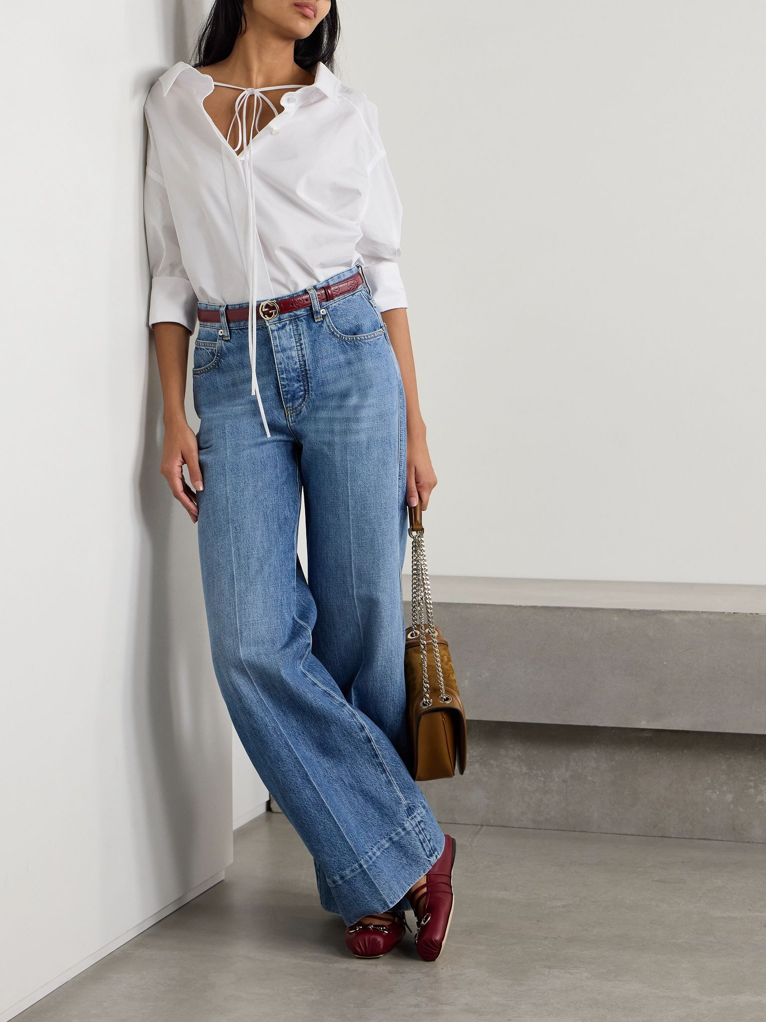 Oversized cotton-poplin shirt White - 2