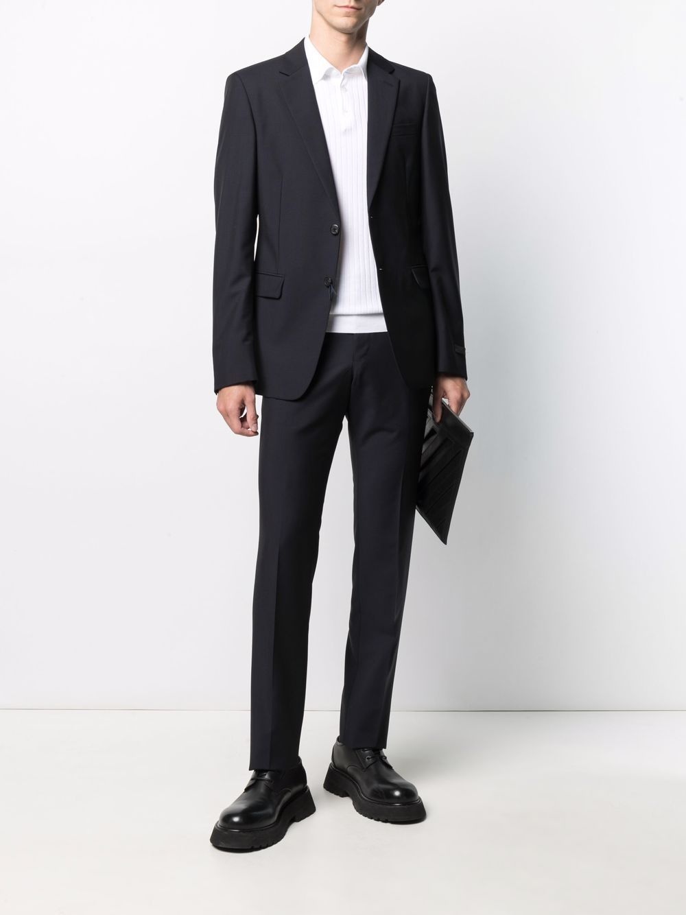 single-breasted virgin wool-blend suit - 2