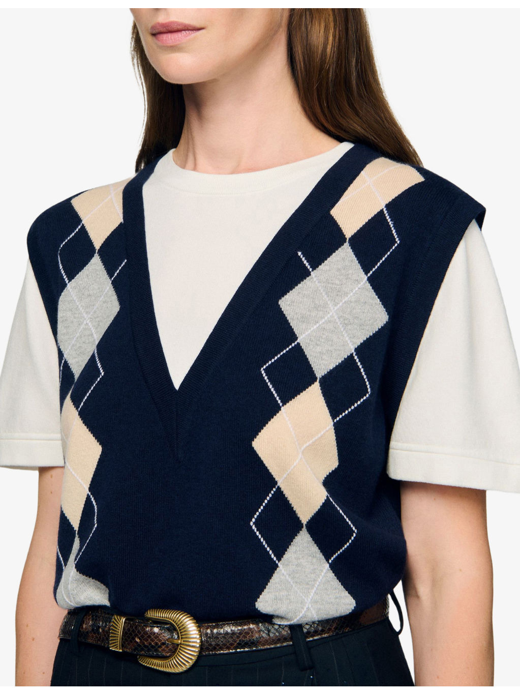 Argyle Layered-Effect Wool And Cashmere-Blend Jumper - 5
