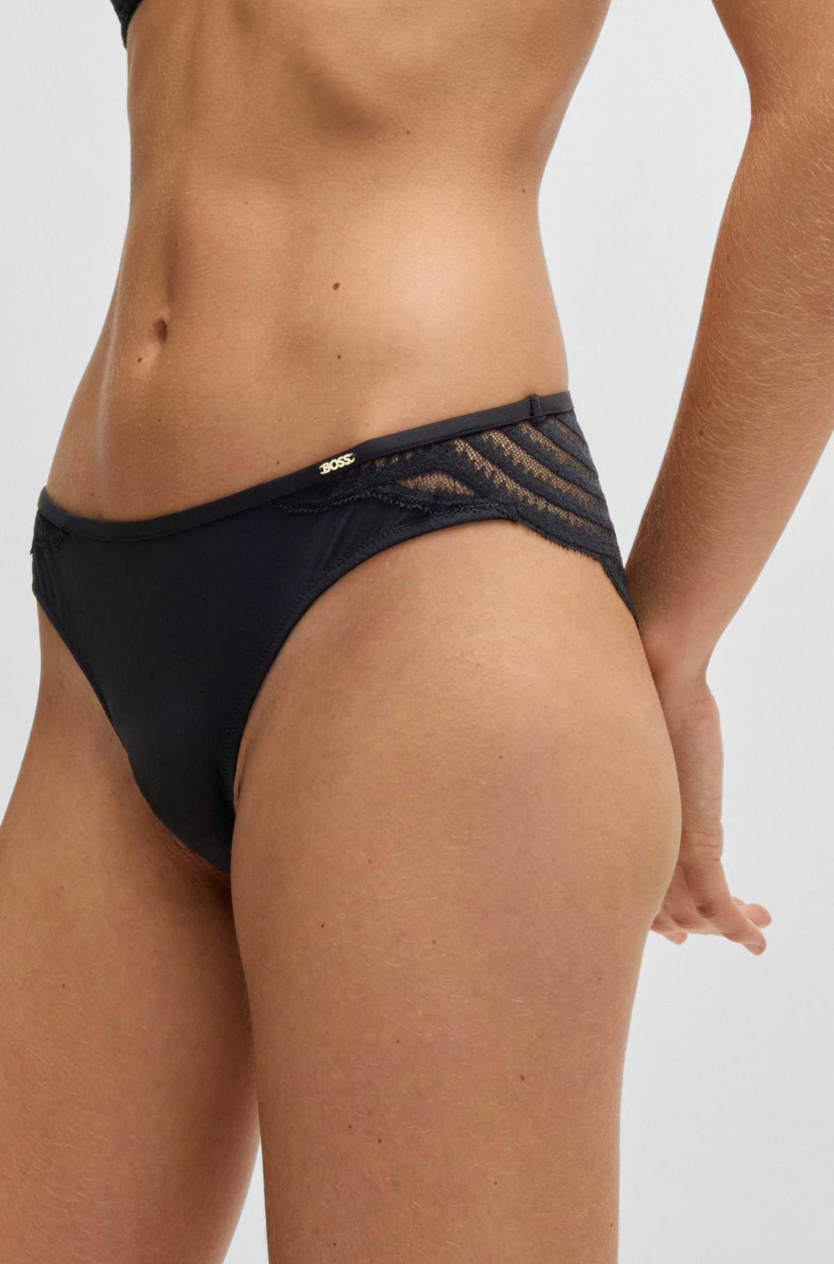 LACE-TRIM BRIEFS WITH LOGO DETAIL - 4