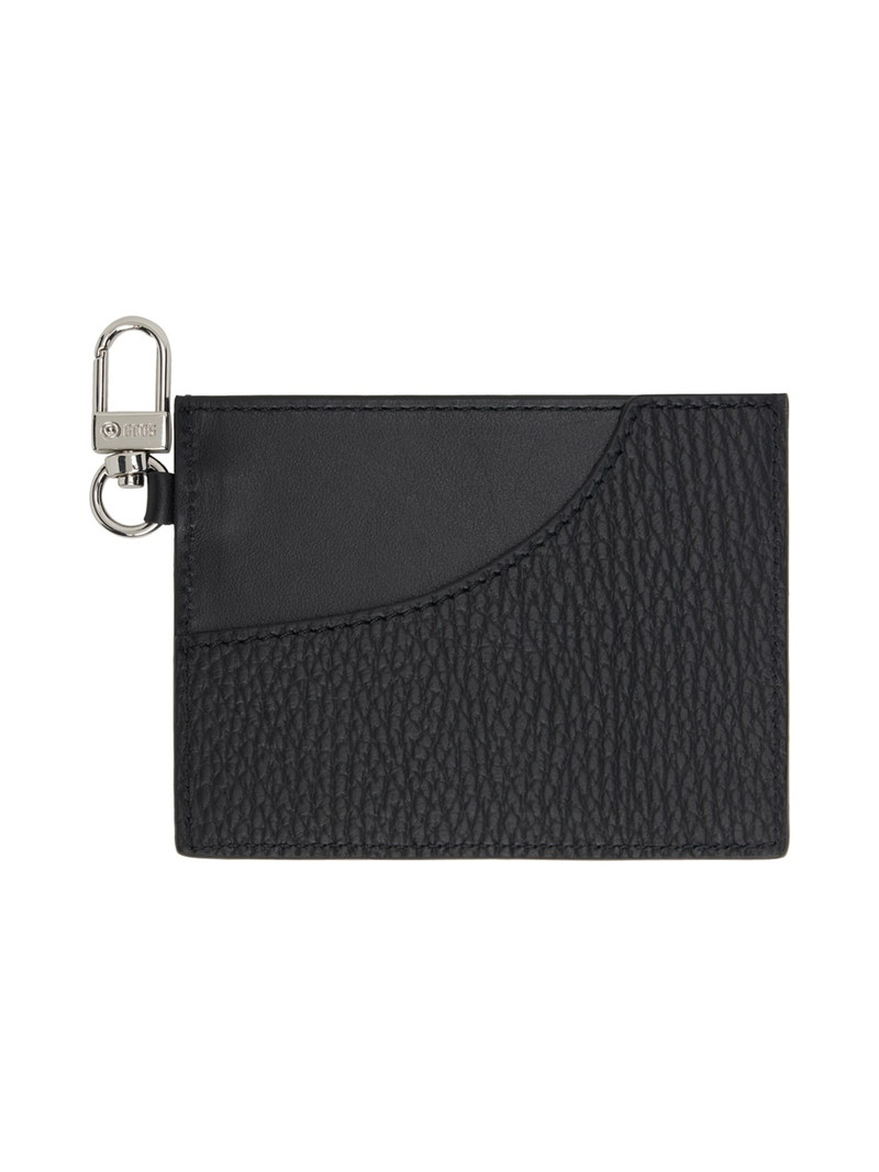 GCDS Black Comma Leather Card Holder outlook