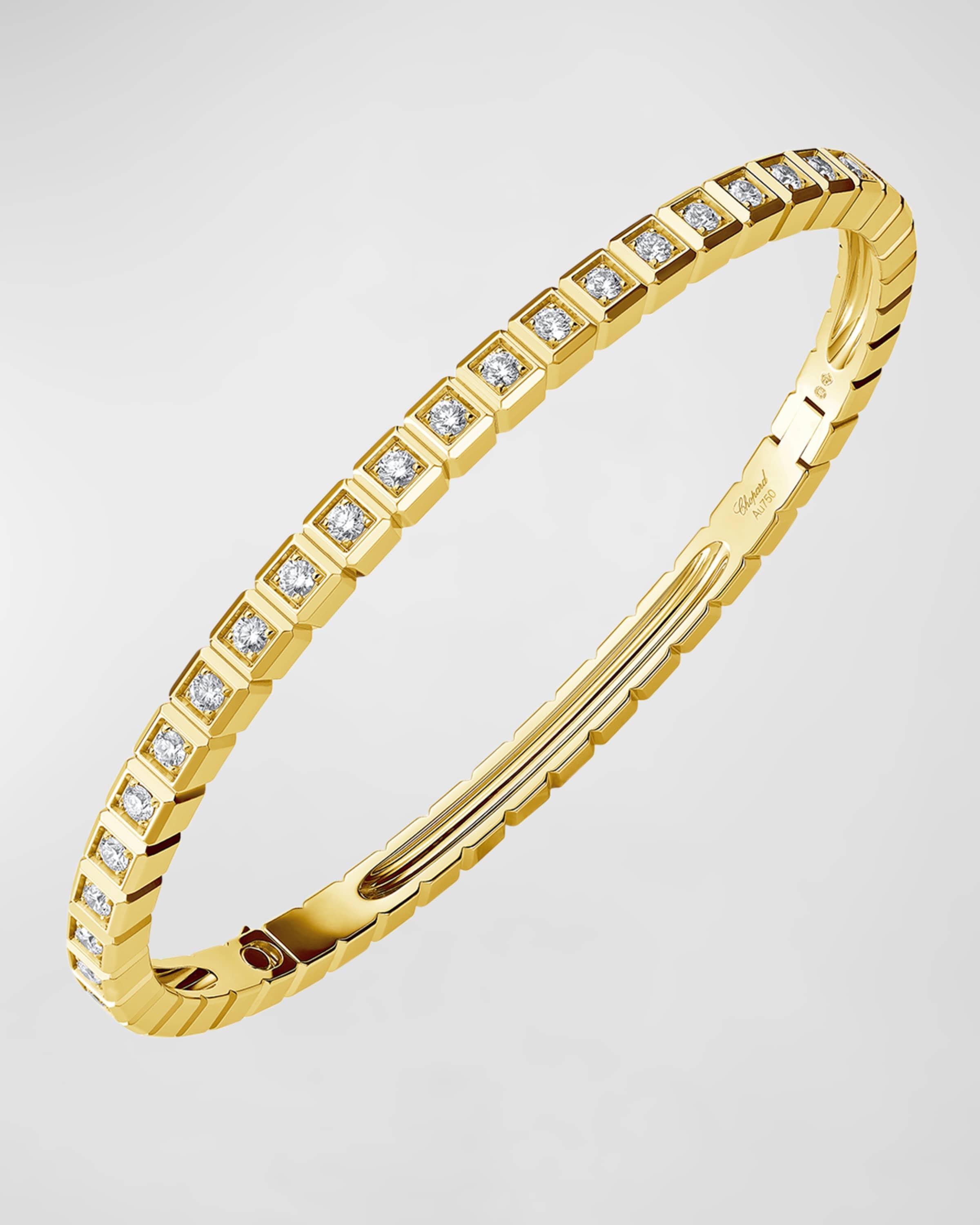Ice Cube 18K Yellow Gold Diamond Bracelet, Size Medium - 1