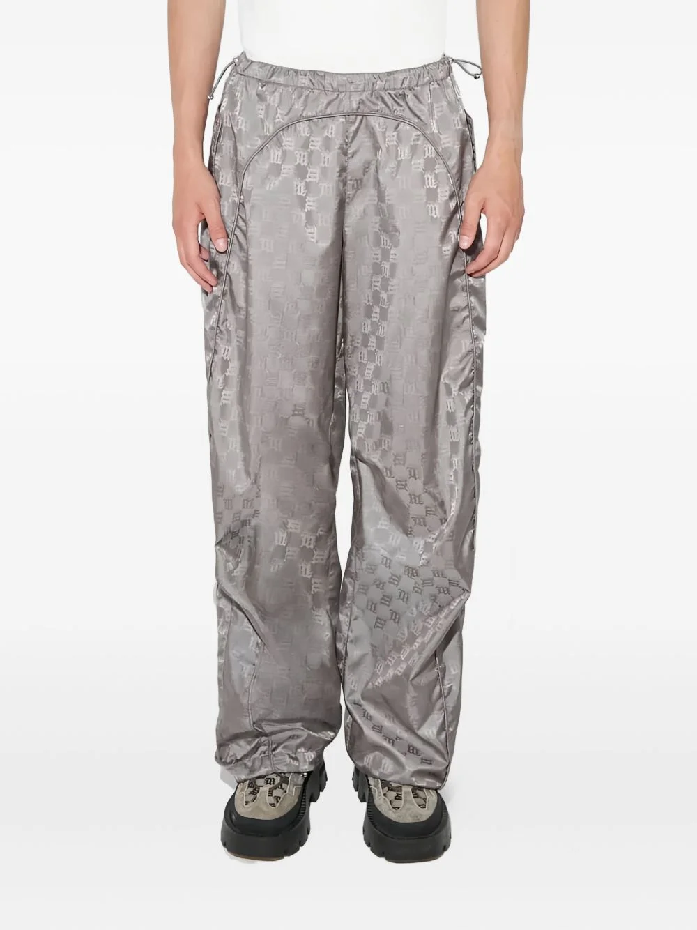 monogram-patterned trousers - 1