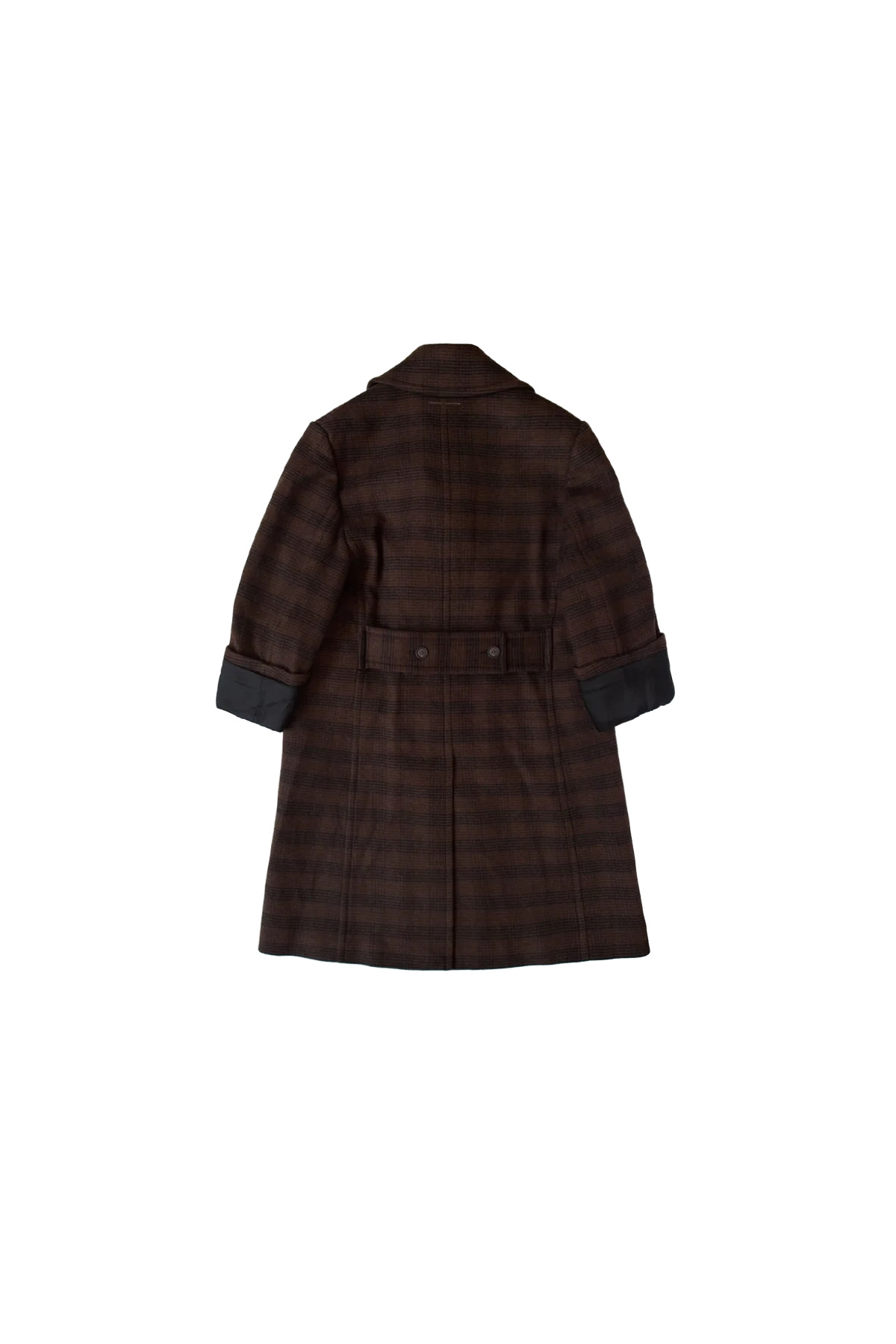 MM6 Maison Margiela Checked Wool Blend Coat Brown/Black - 2