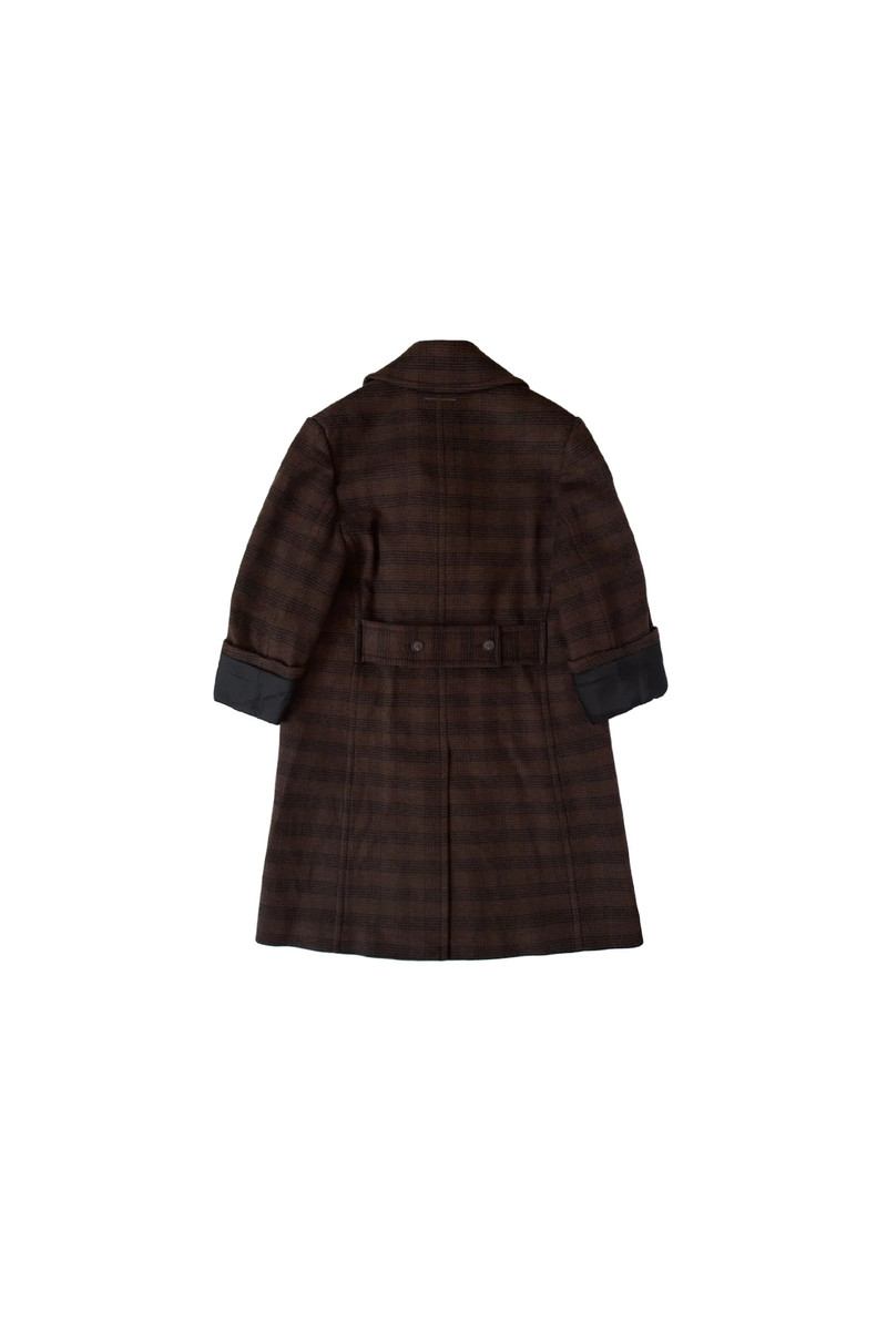 MM6 Maison Margiela MM6 Maison Margiela Checked Wool Blend Coat Brown/Black outlook
