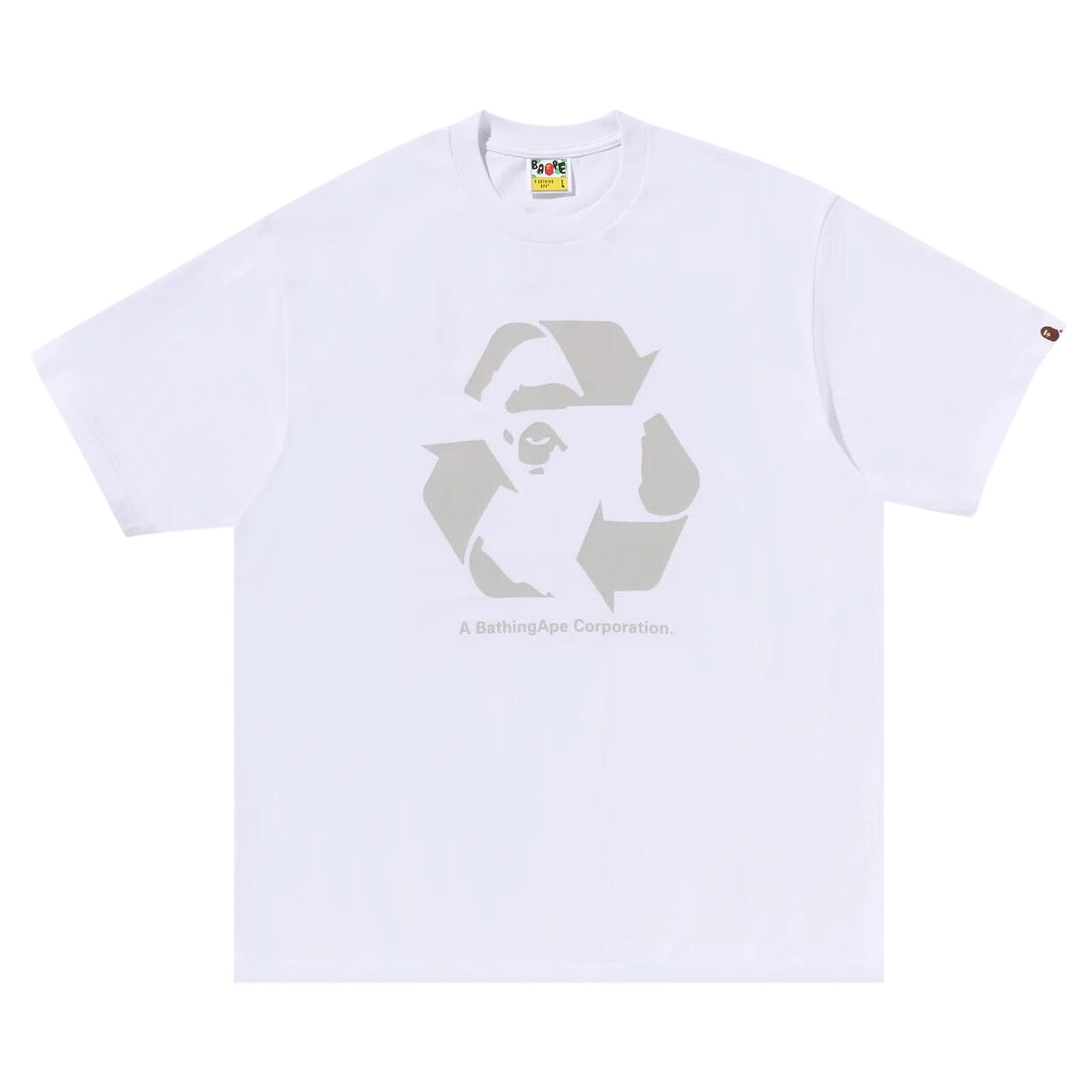 BAPE Recycle Motif Relaxed Fit Tee 'White' - 1