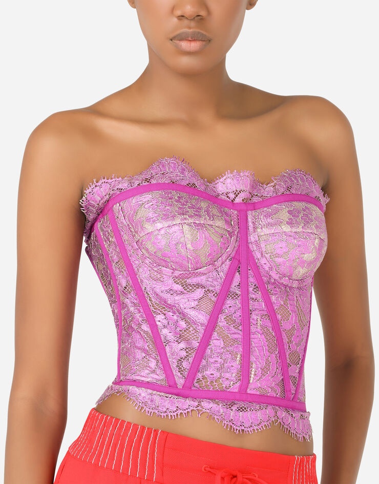 Laminated lace bustier - 4