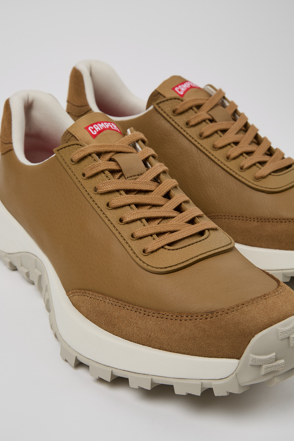 Brown leather and nubuck sneakers for men - 2