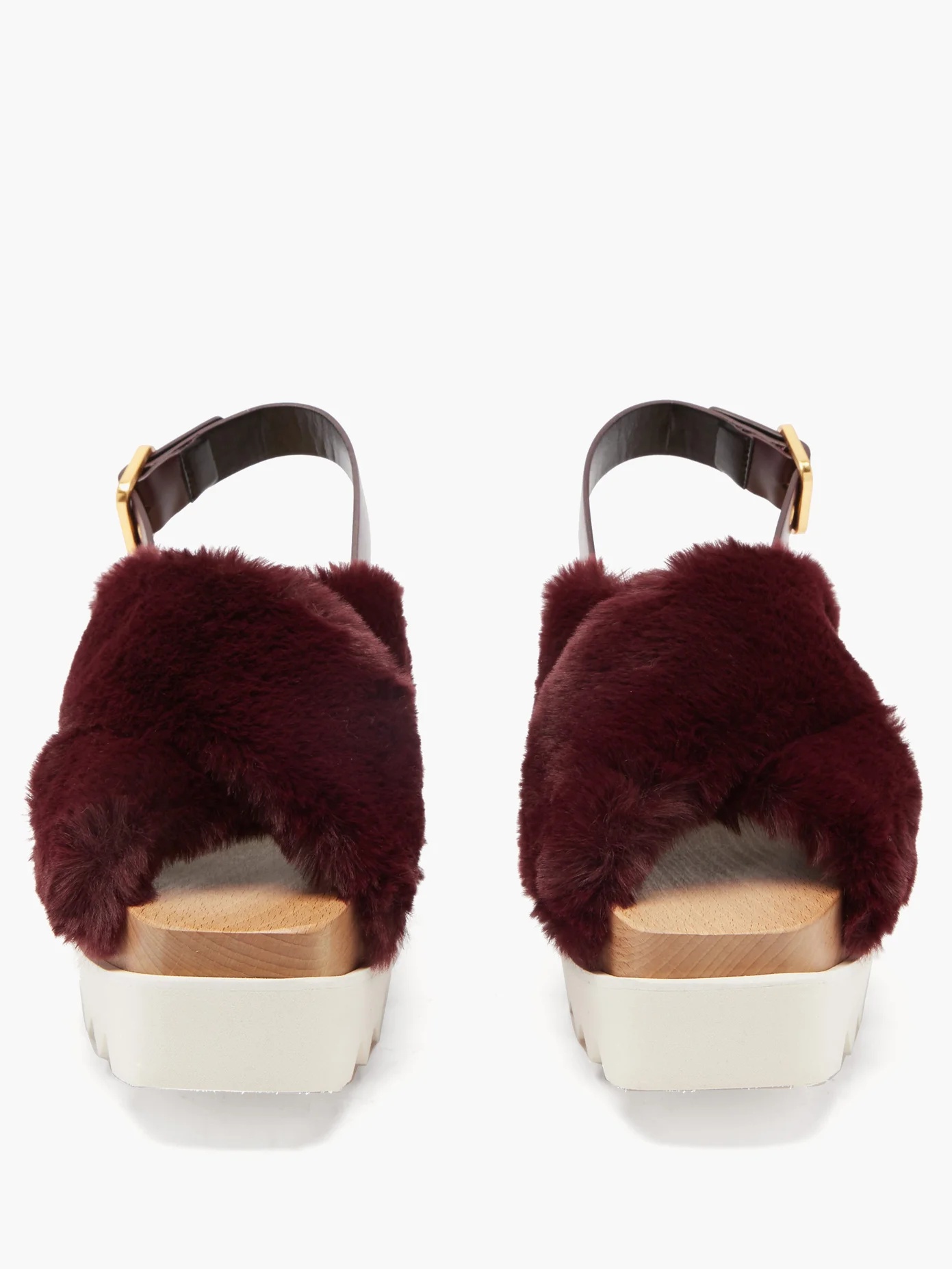 Elyse faux-shearling platform sandals - 5