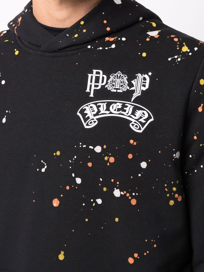 paint splatter-print pullover hoodie 5