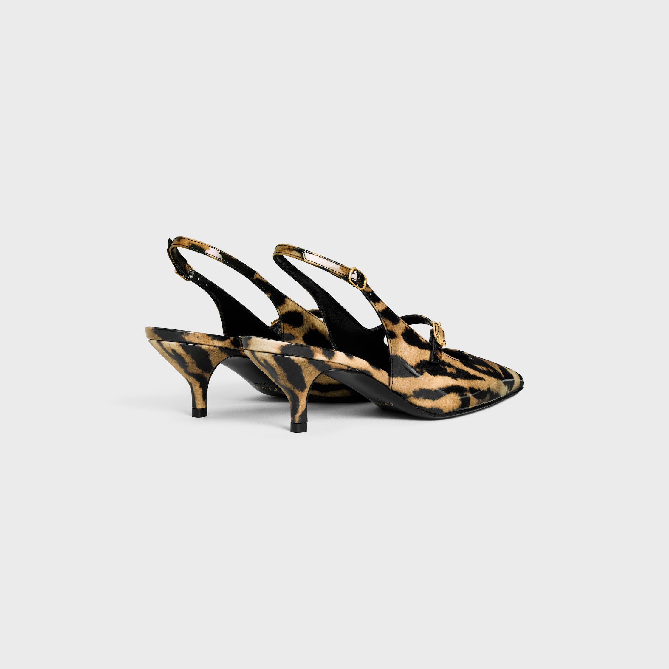 CELINE JUDY MARY JANE SLINGBACK IN PRINTED LEOPARD PATENT CALFSKIN - 3