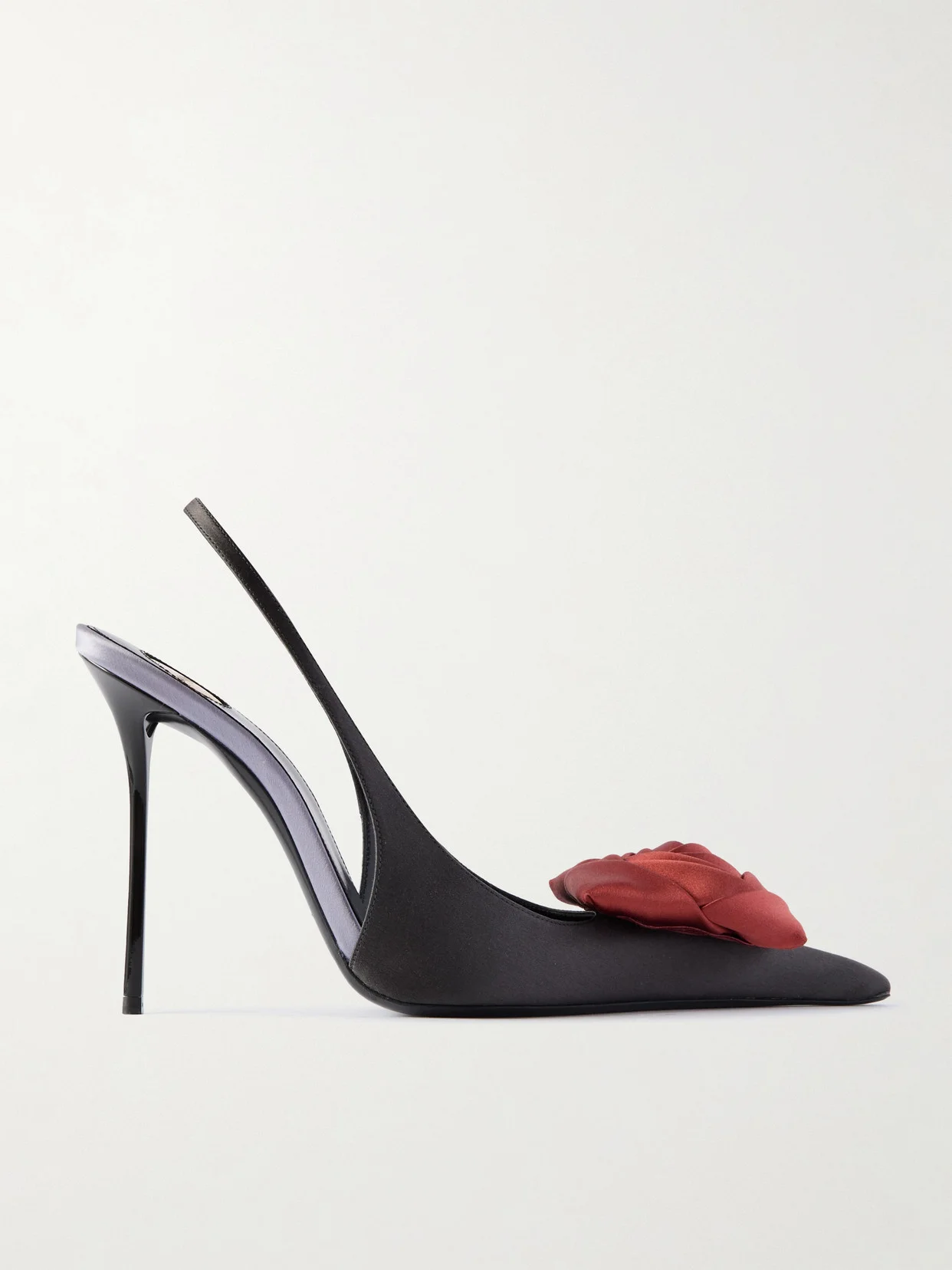 Amalia Appliquéd Satin Slingback Pumps - 1