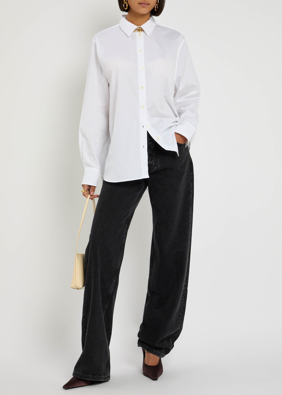 Anine Bing Essie Cotton-poplin Shirt - 4