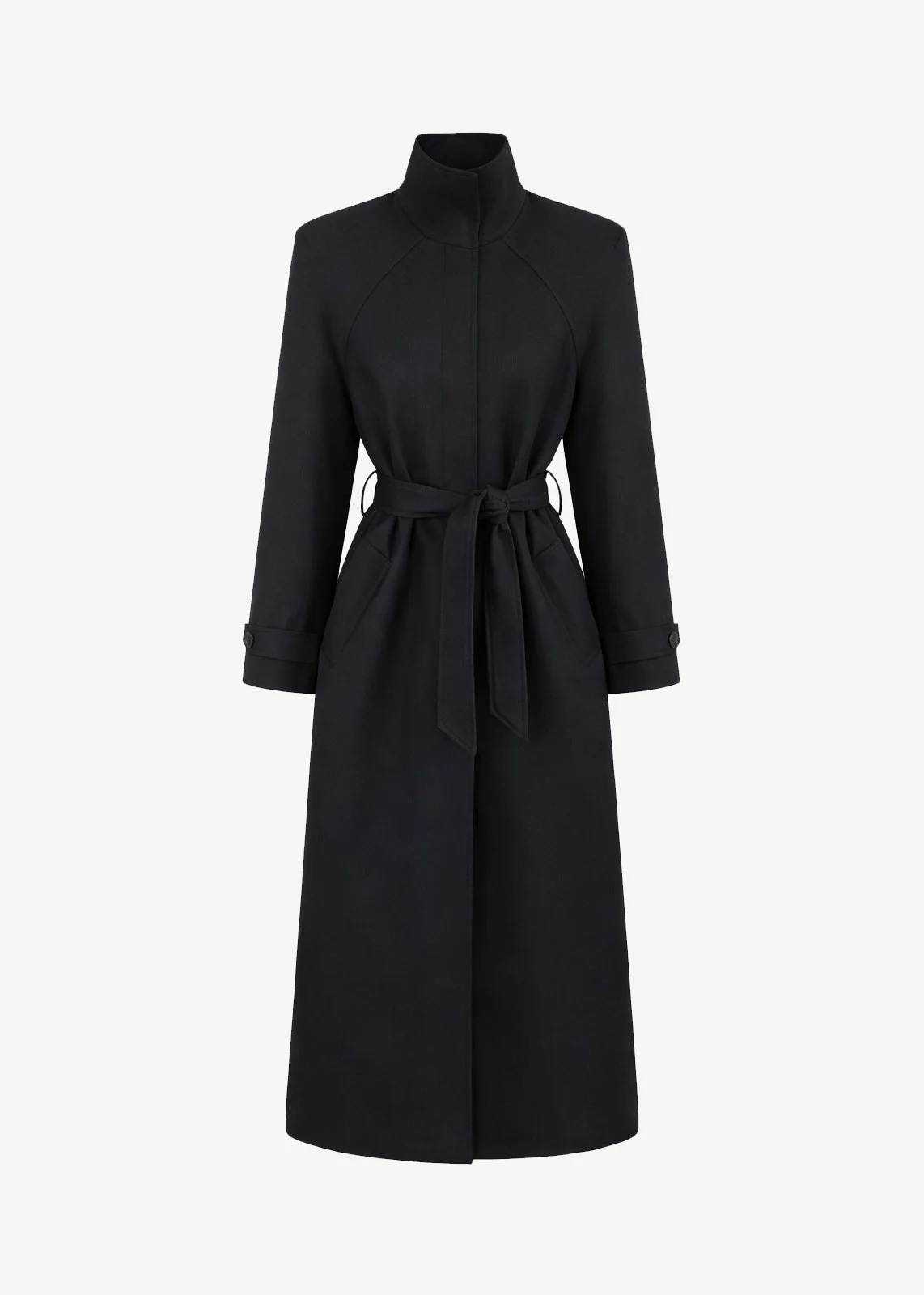 Skye Padded Trench Coat - Black - 1