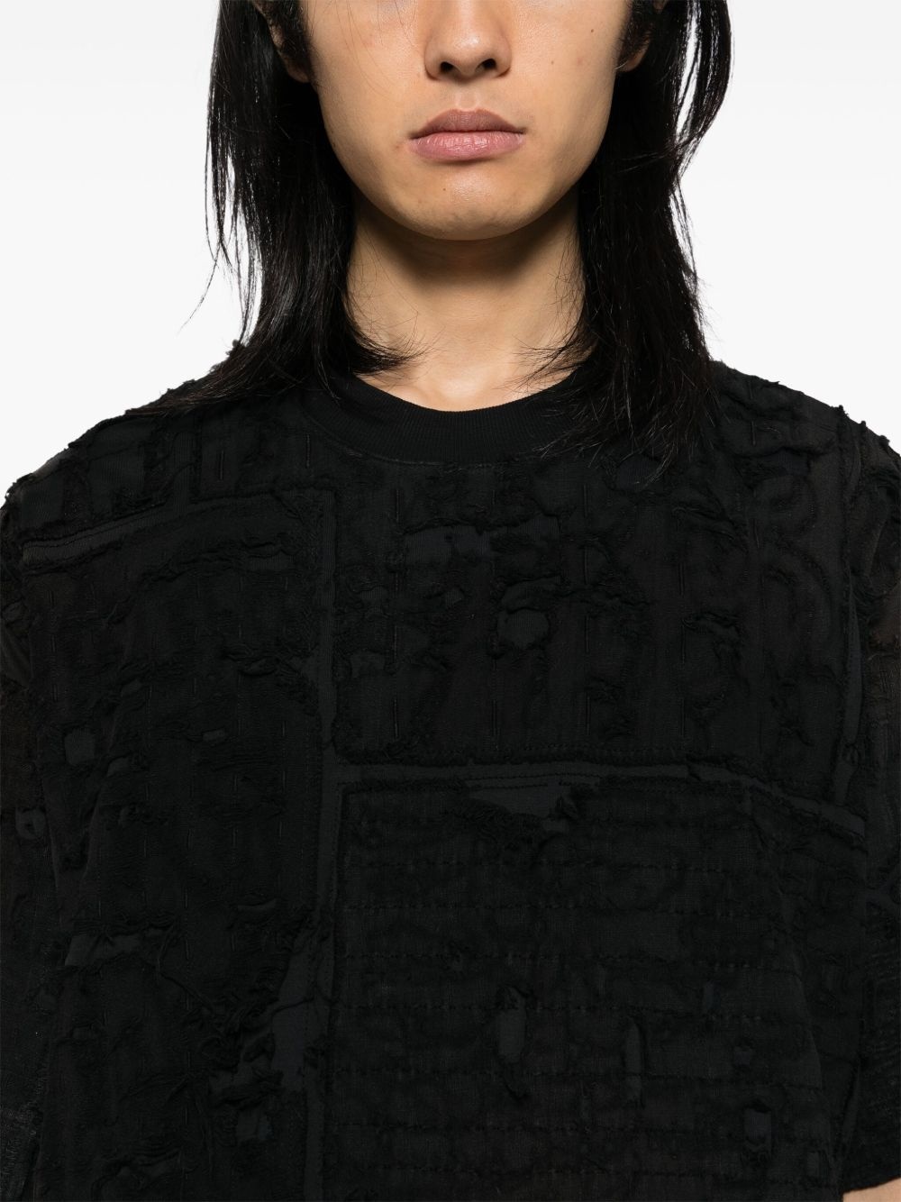 distressed effect T-shirt - 4