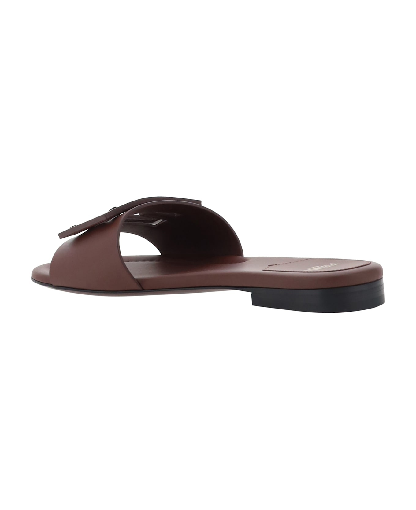 Chocolate Leather Baguette Slippers - 3