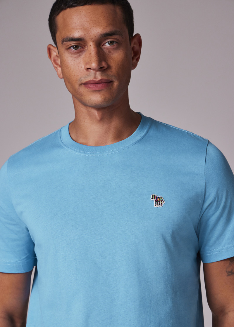 Paul Smith Mid Blue Organic Cotton Zebra Logo T-Shirt outlook
