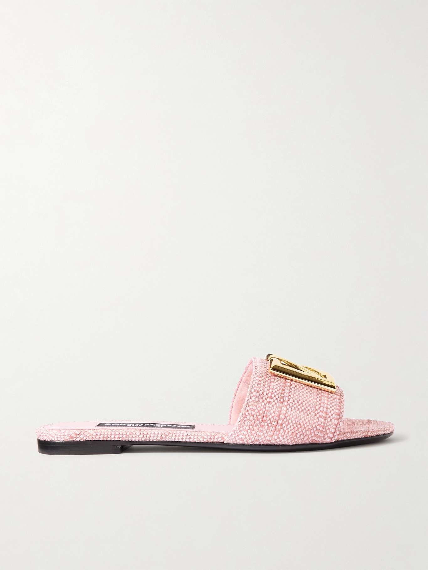 Bianca logo-embellished raffia slides - 5