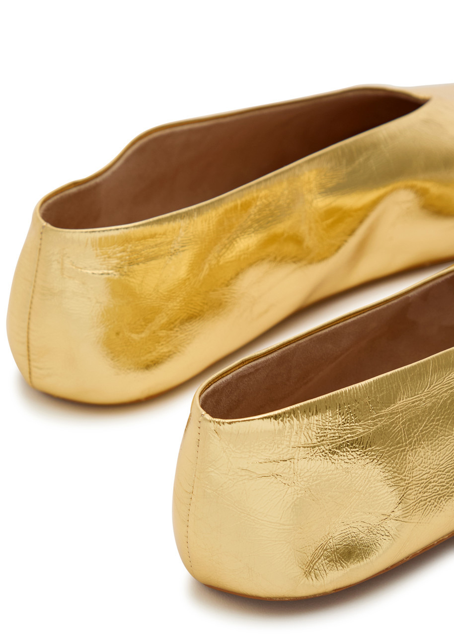 The Row Stella Metallic Leather Ballet Flats - 4