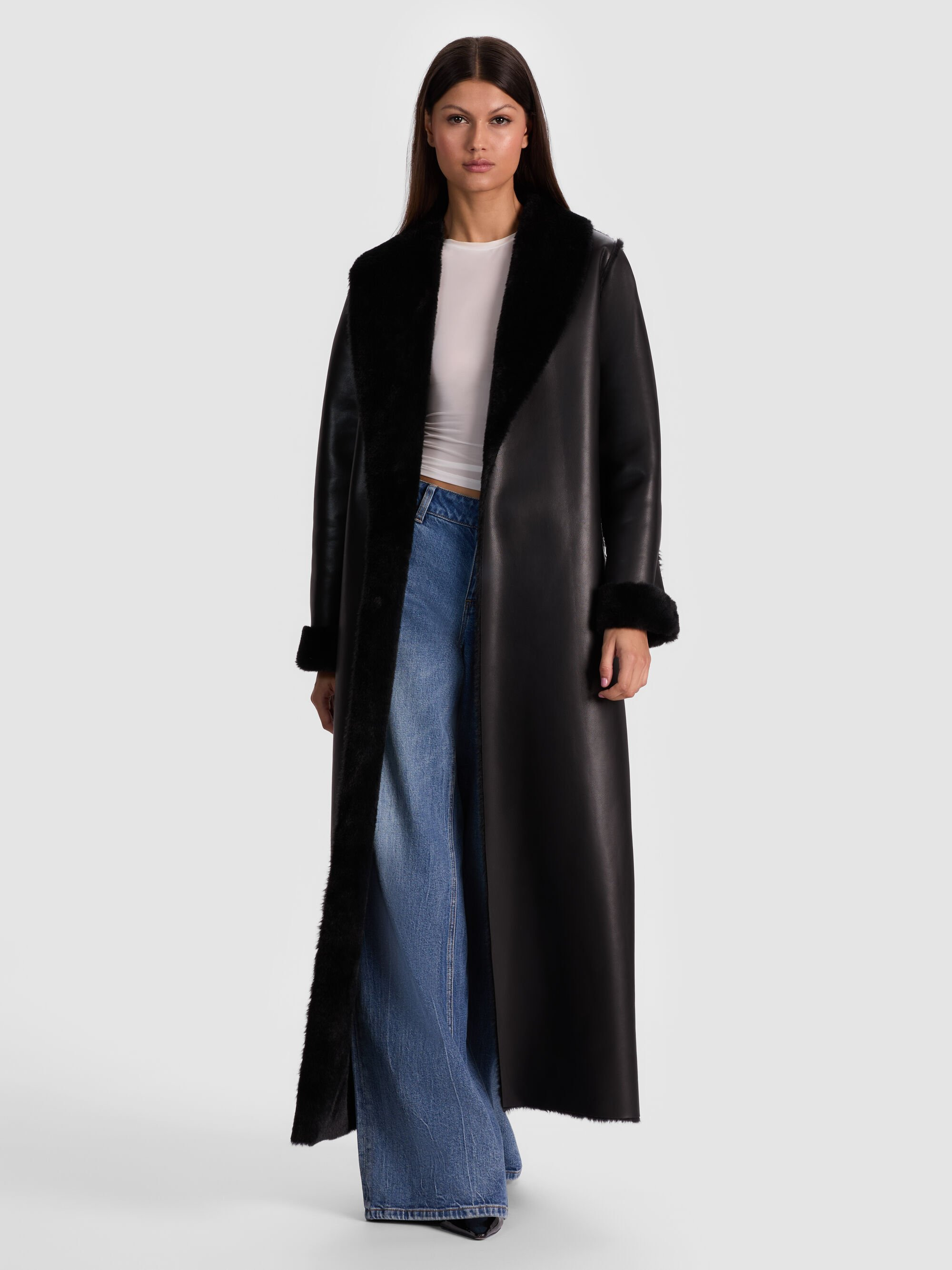 SHELBY FAUX SHEARLING MAXI COAT - 2