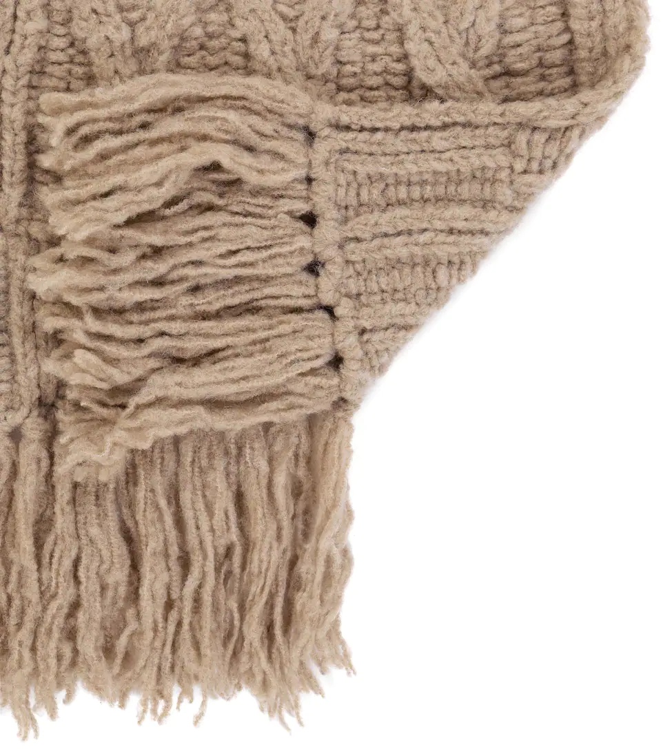 Cable-knit wool-blend scarf - 4