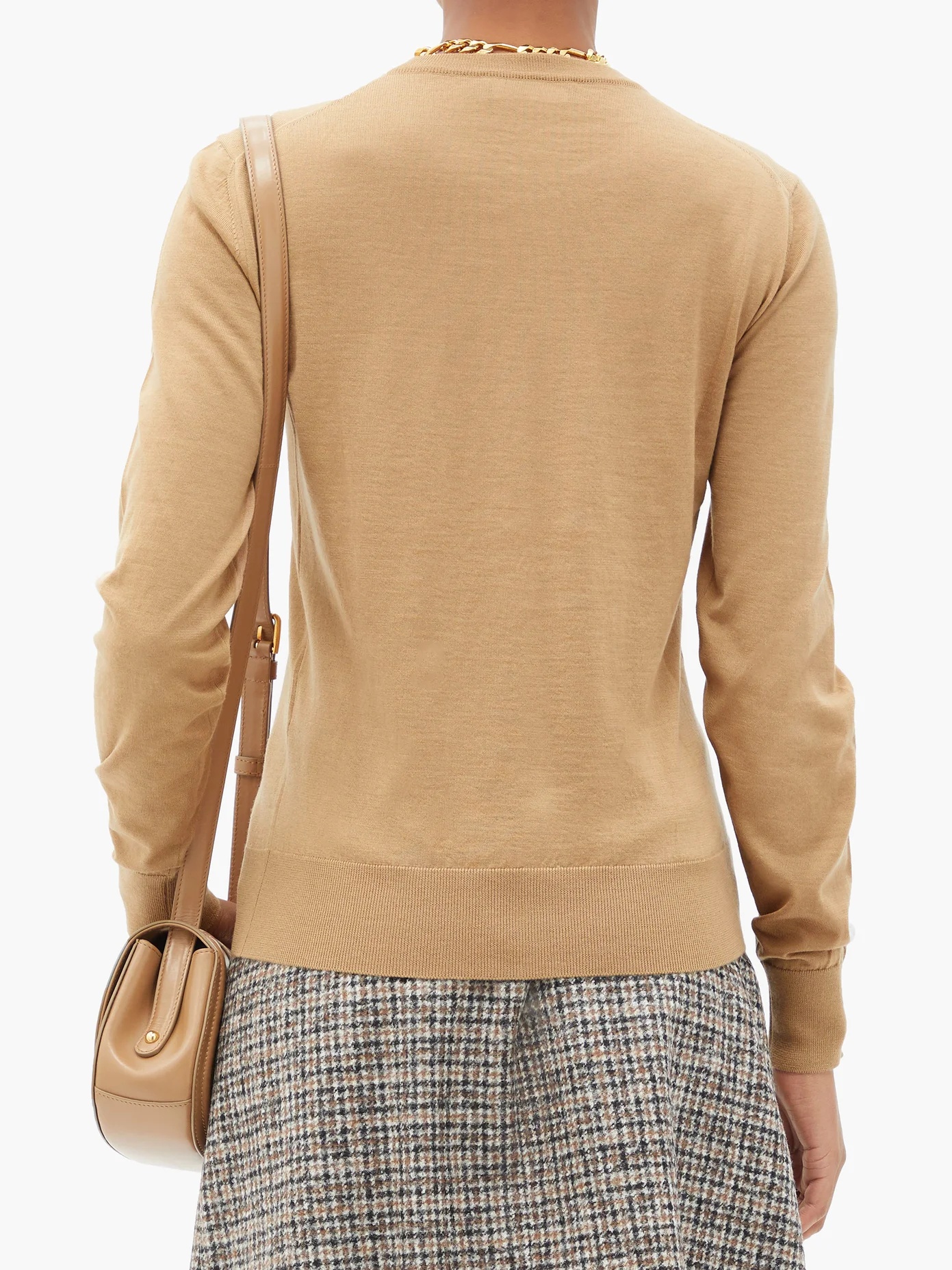 Crew-neck cashmere cardigan - 5