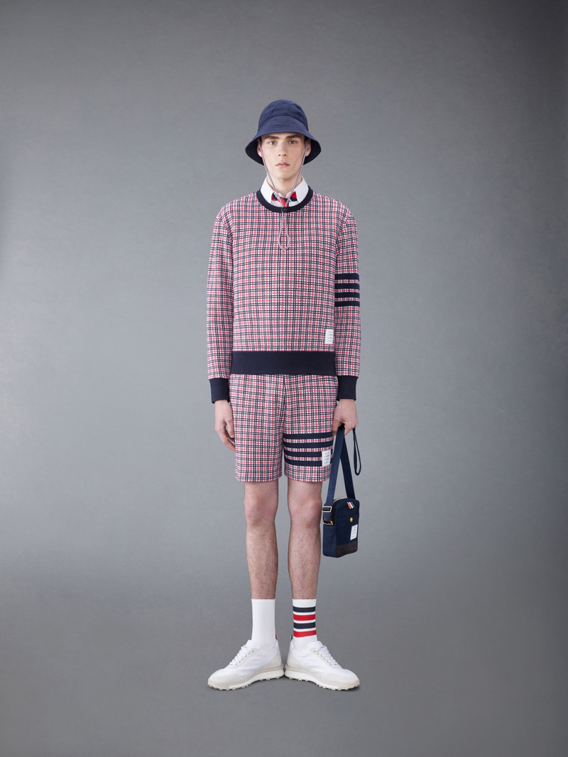 checked jacquard track shorts 3