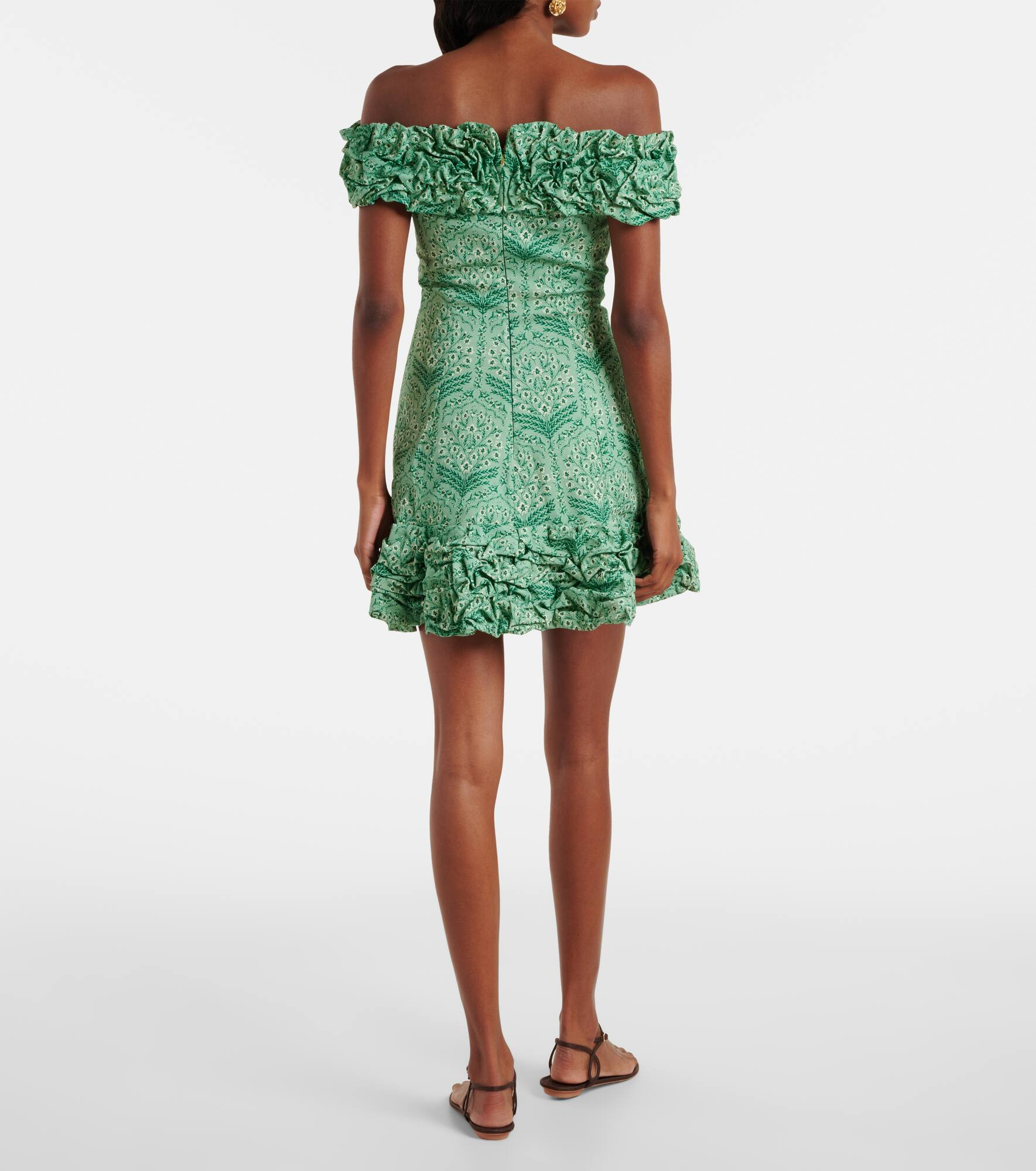 Jardín ruffled cotton-blend poplin minidress - 3
